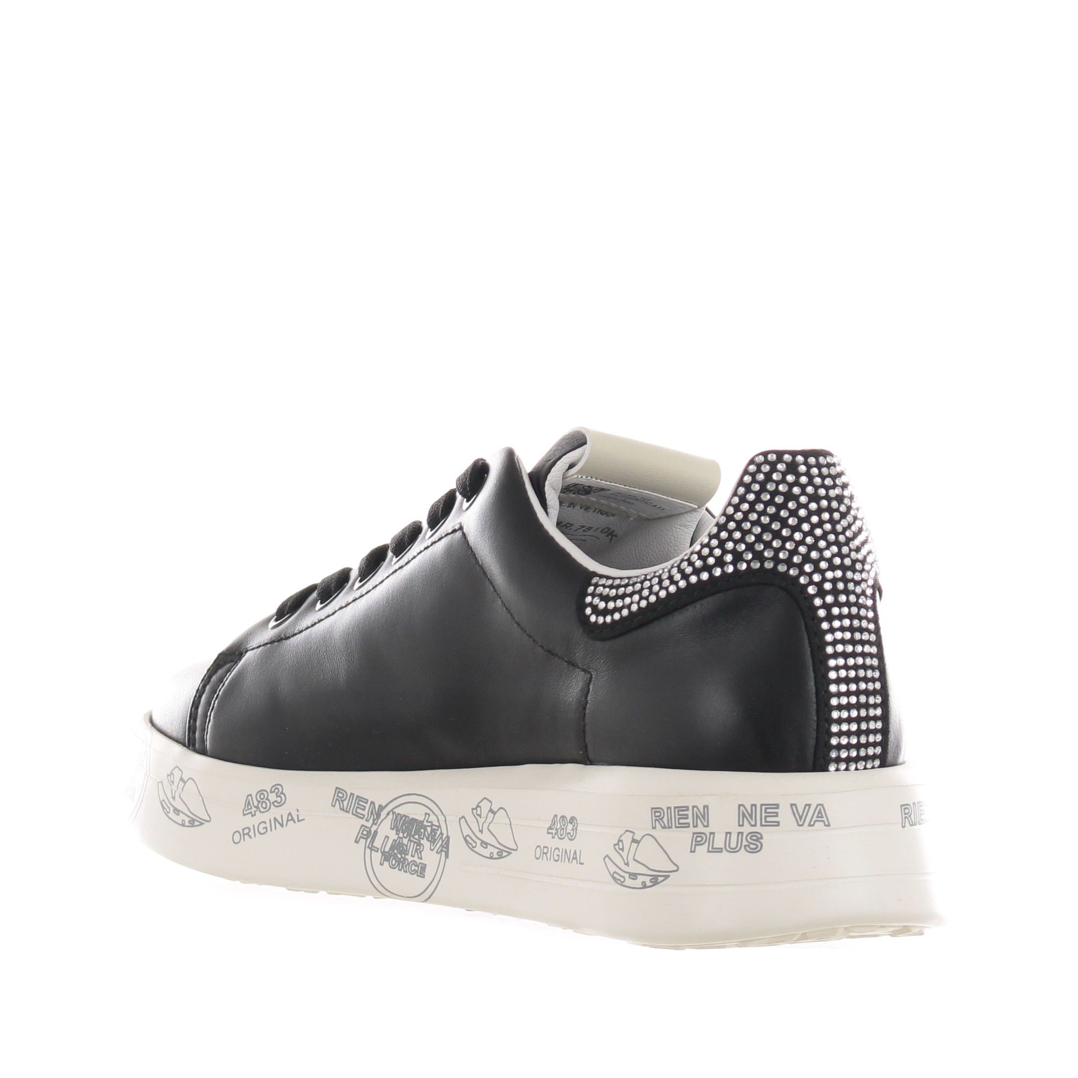 Premiata sneaker belle in pelle con strass da donna