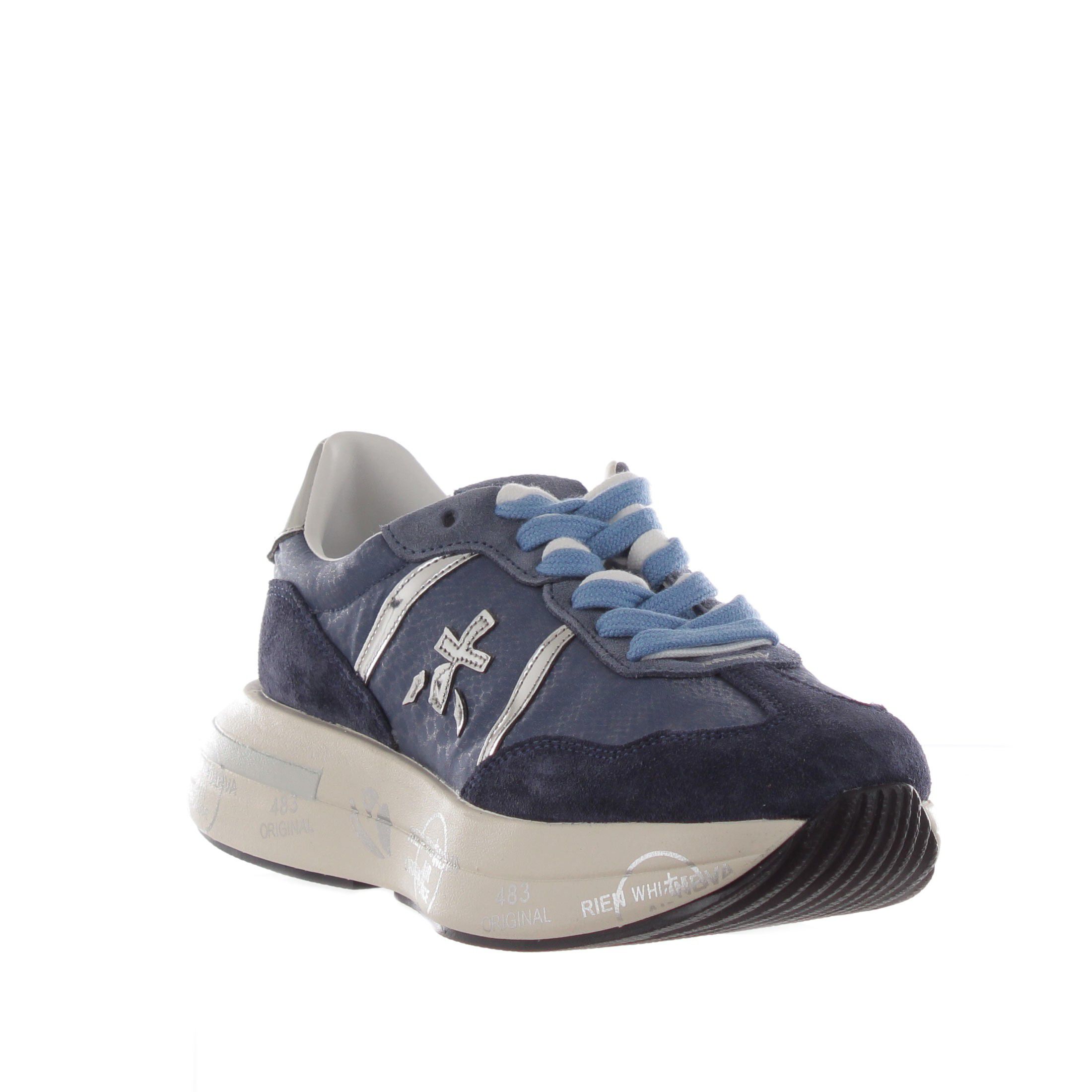 Premiata sneaker in camosccio e nylon  da donna