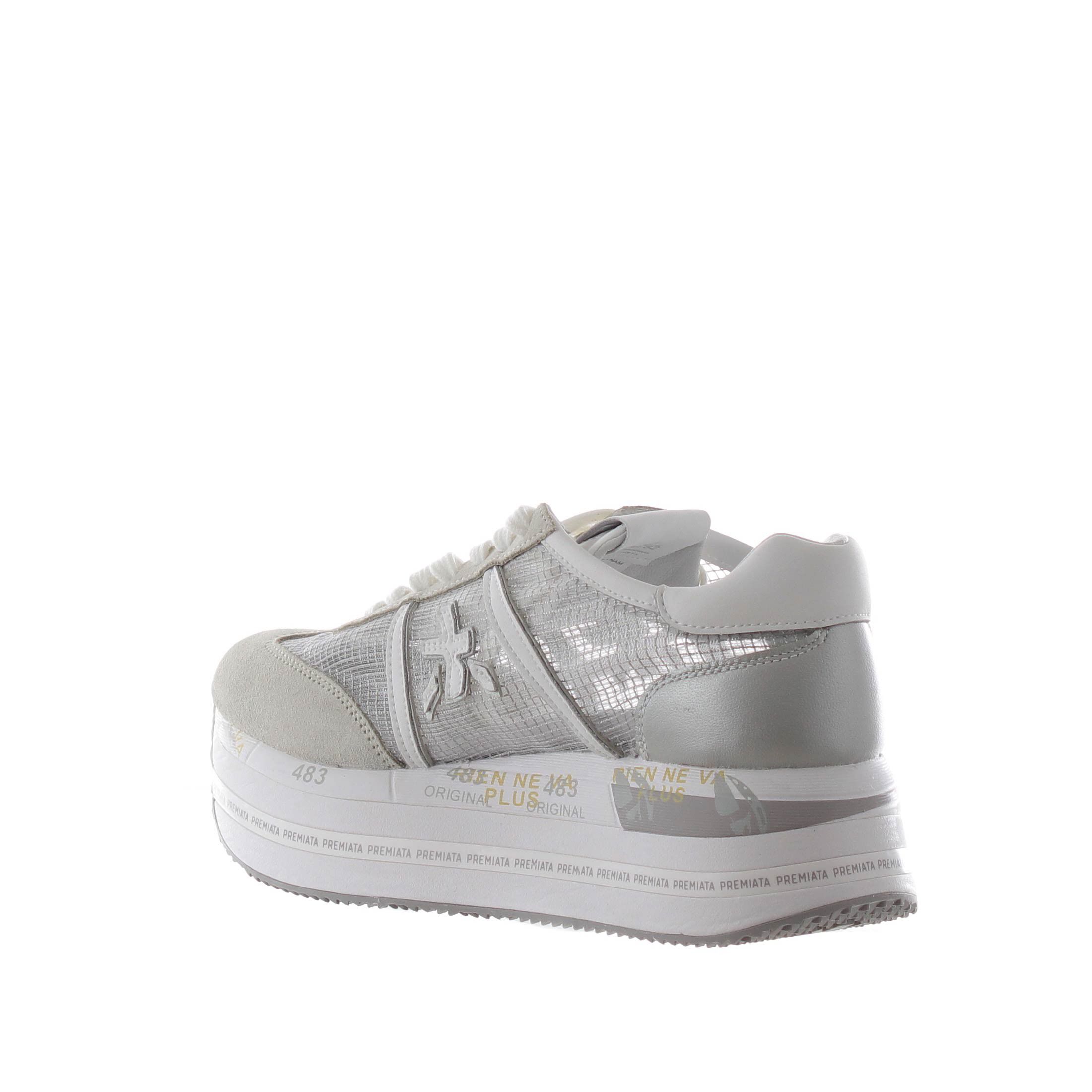 Premiata sneaker in camoscio e nylon a rete da donna