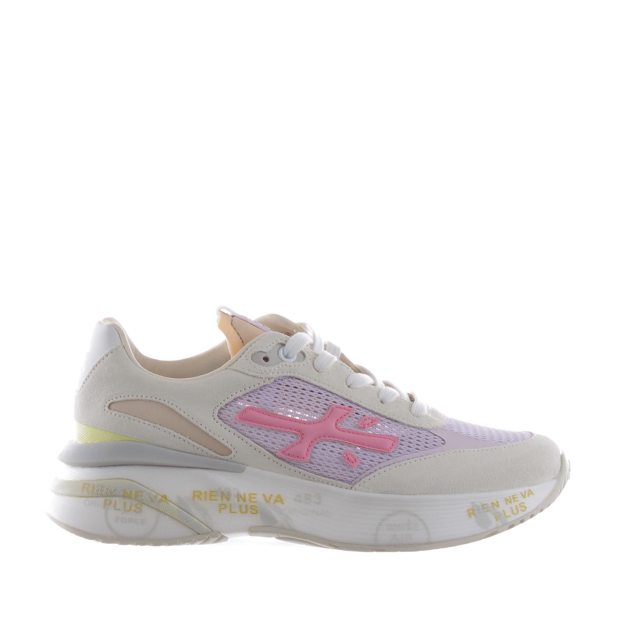 Premiata sneaker in camoscio e nylon a rete da donna