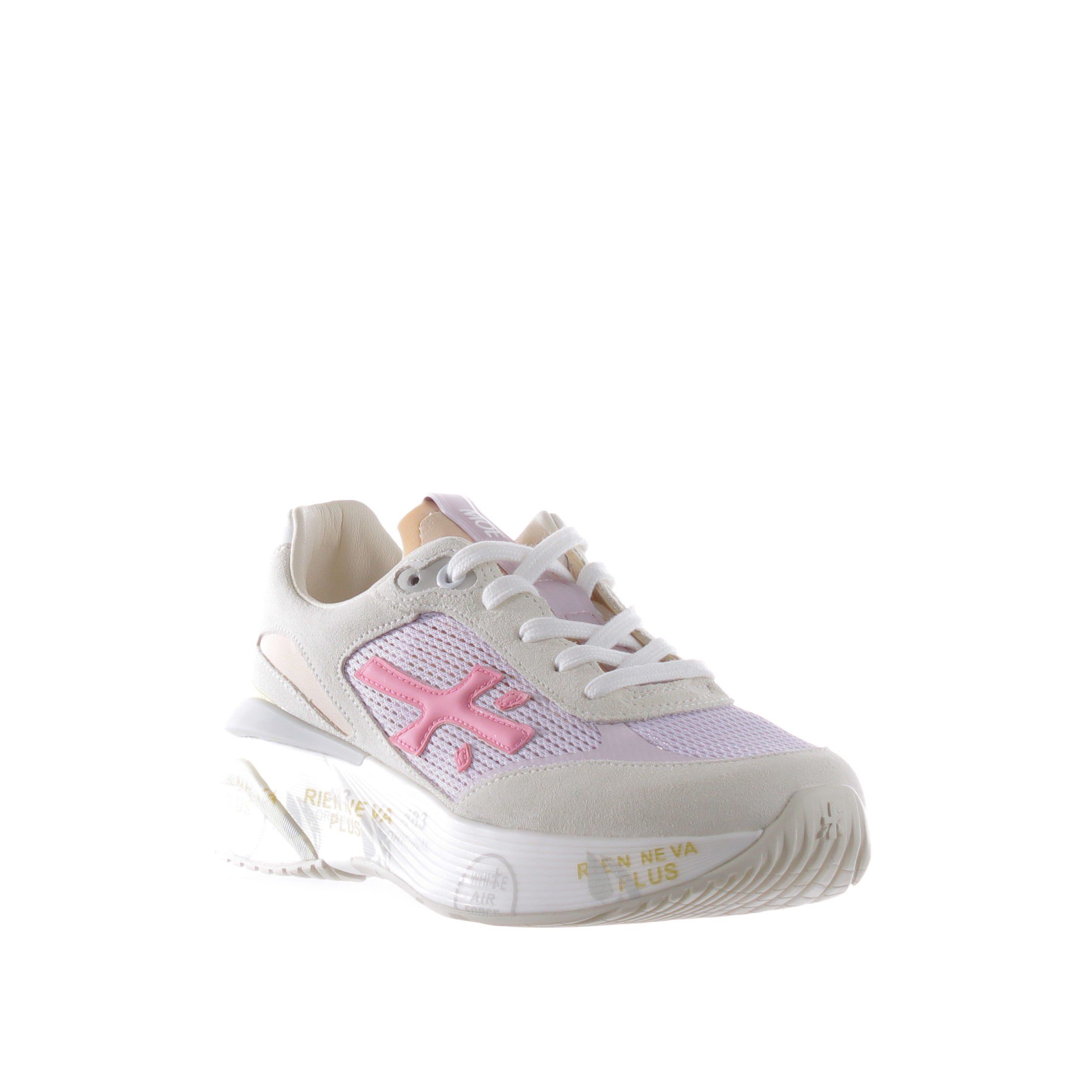 Premiata sneaker in camoscio e nylon a rete da donna