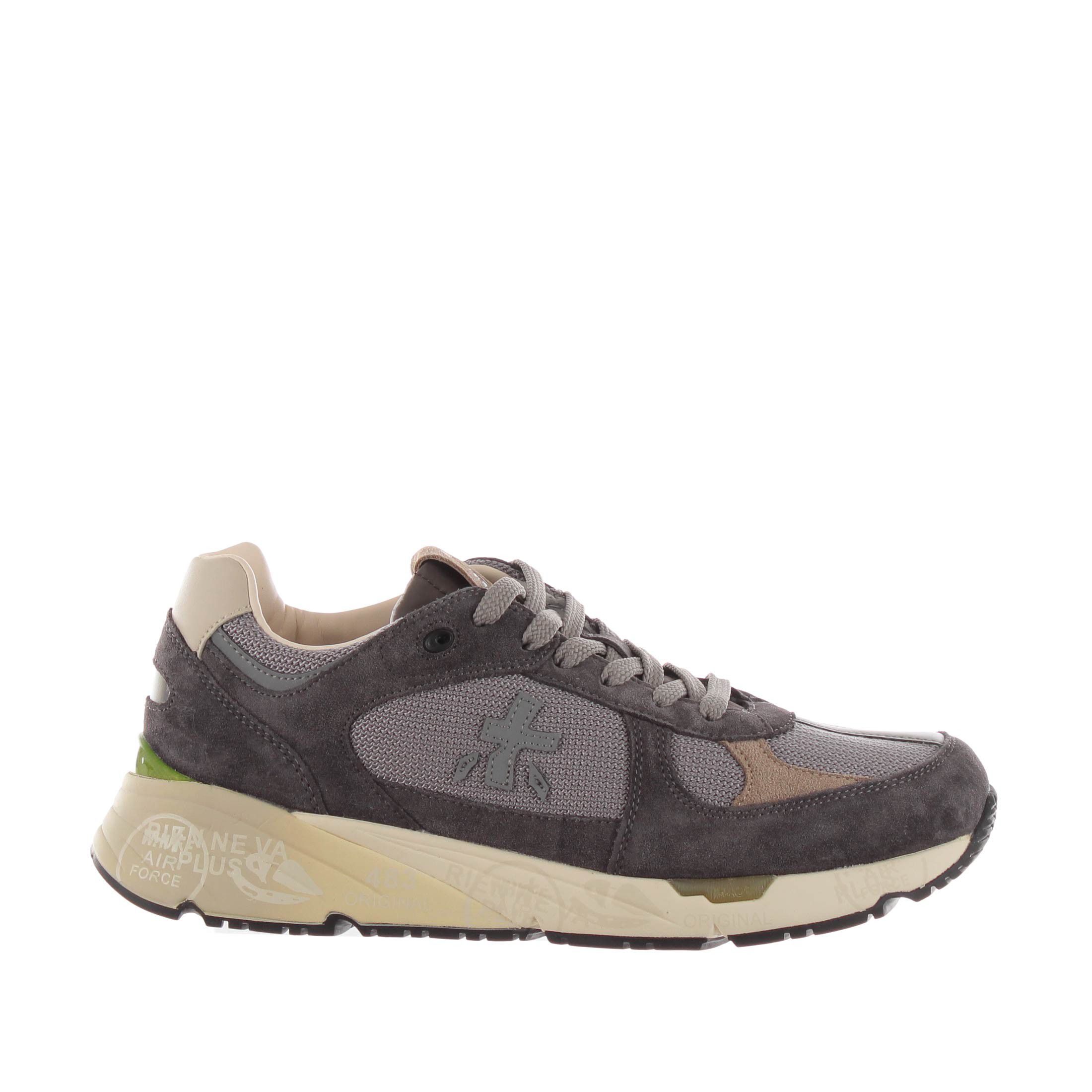 Premiata sneaker in camoscio e nylon a rete da uomo