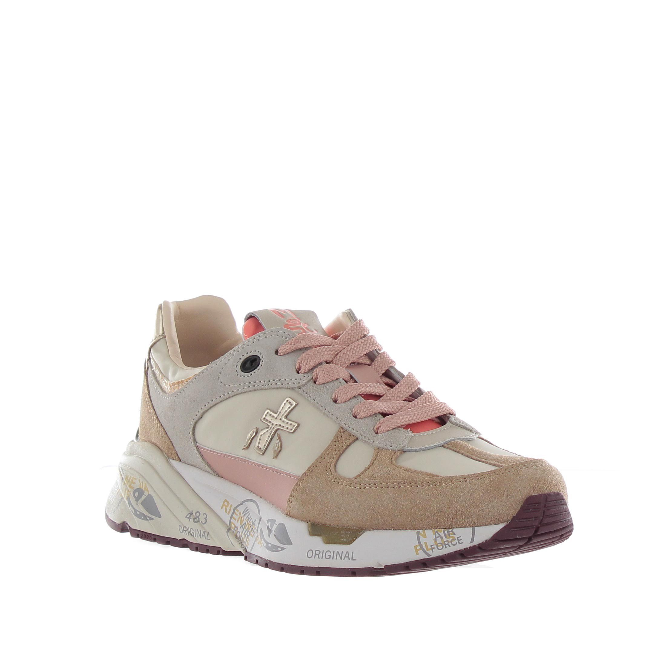 Premiata sneaker in camoscio e nylon da donna