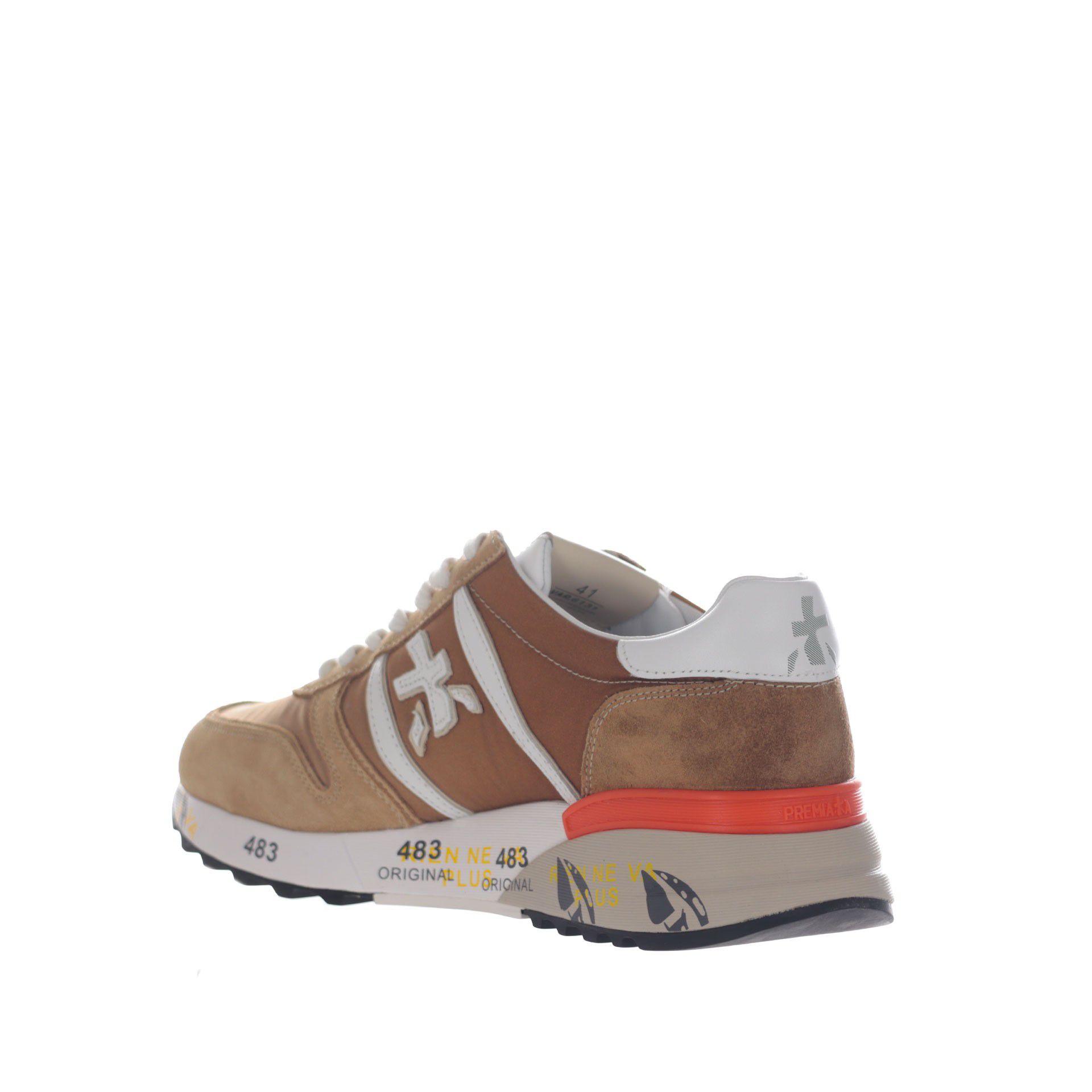 Premiata sneaker in camoscio e nylon da uomo