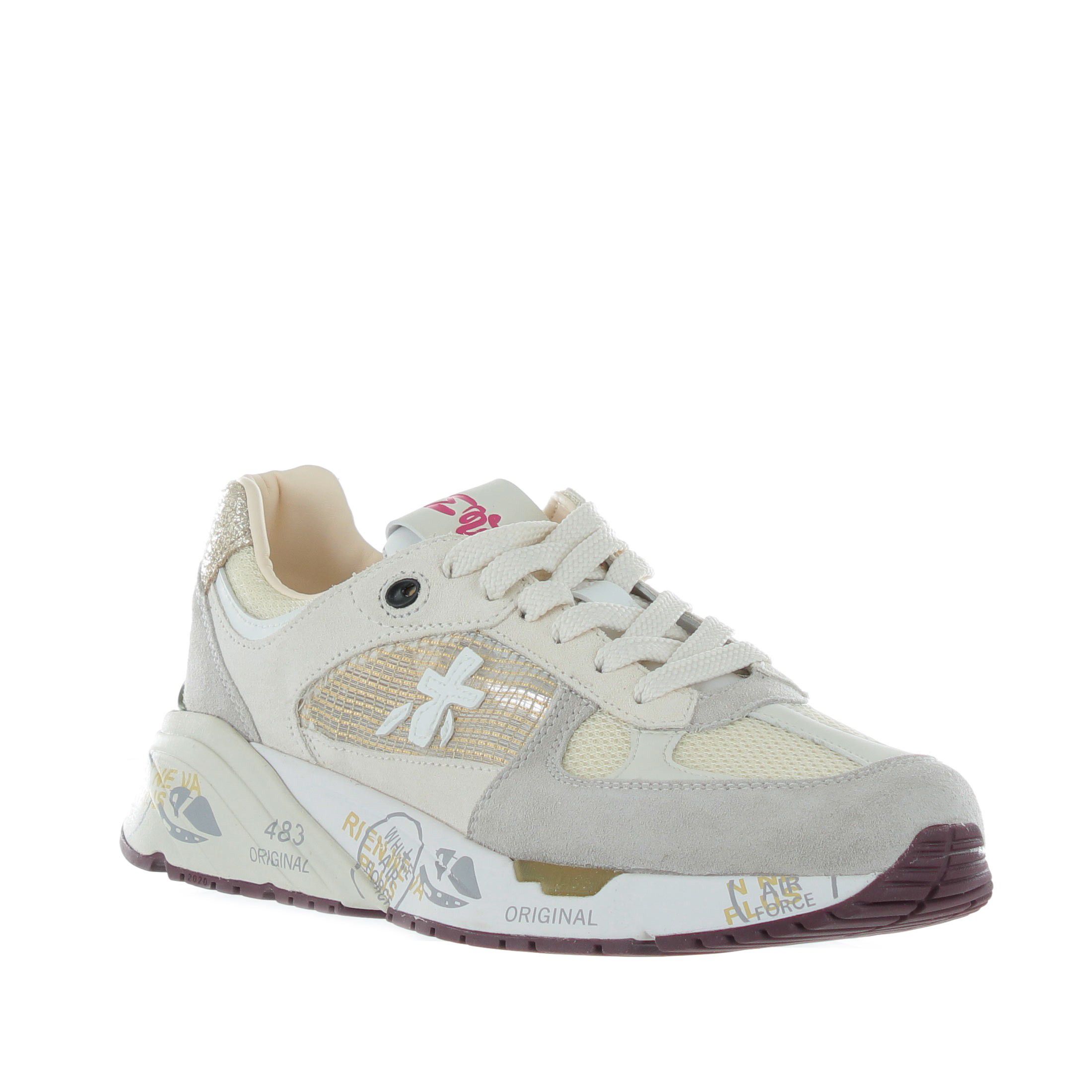Premiata sneaker in camoscio e nylon da donna