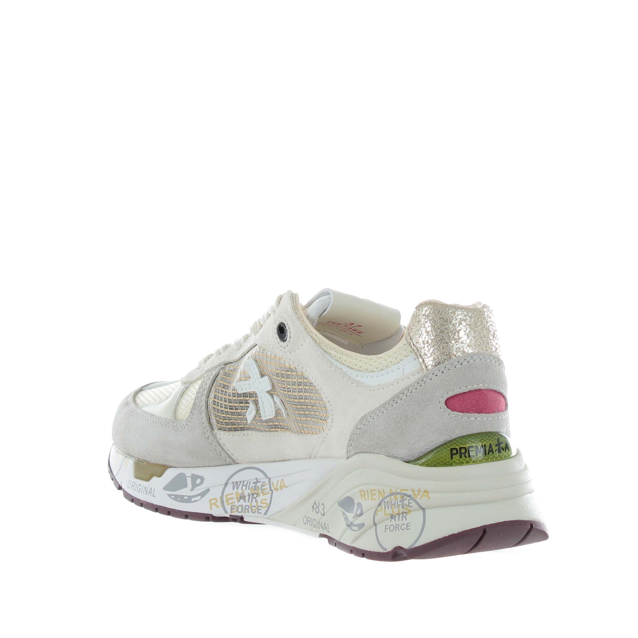 Premiata sneaker in camoscio e nylon da donna