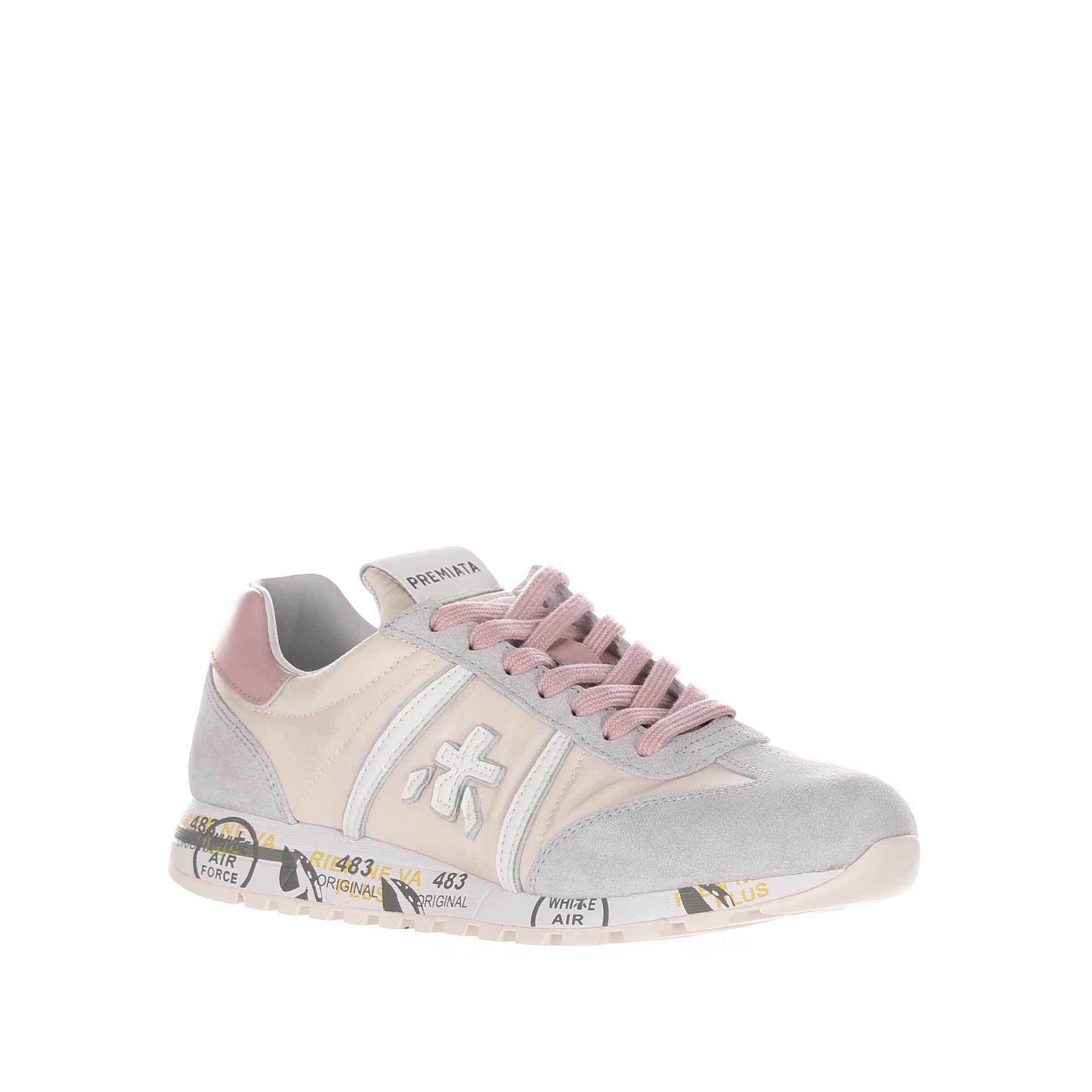 Premiata sneaker in camoscio e nylon da donna