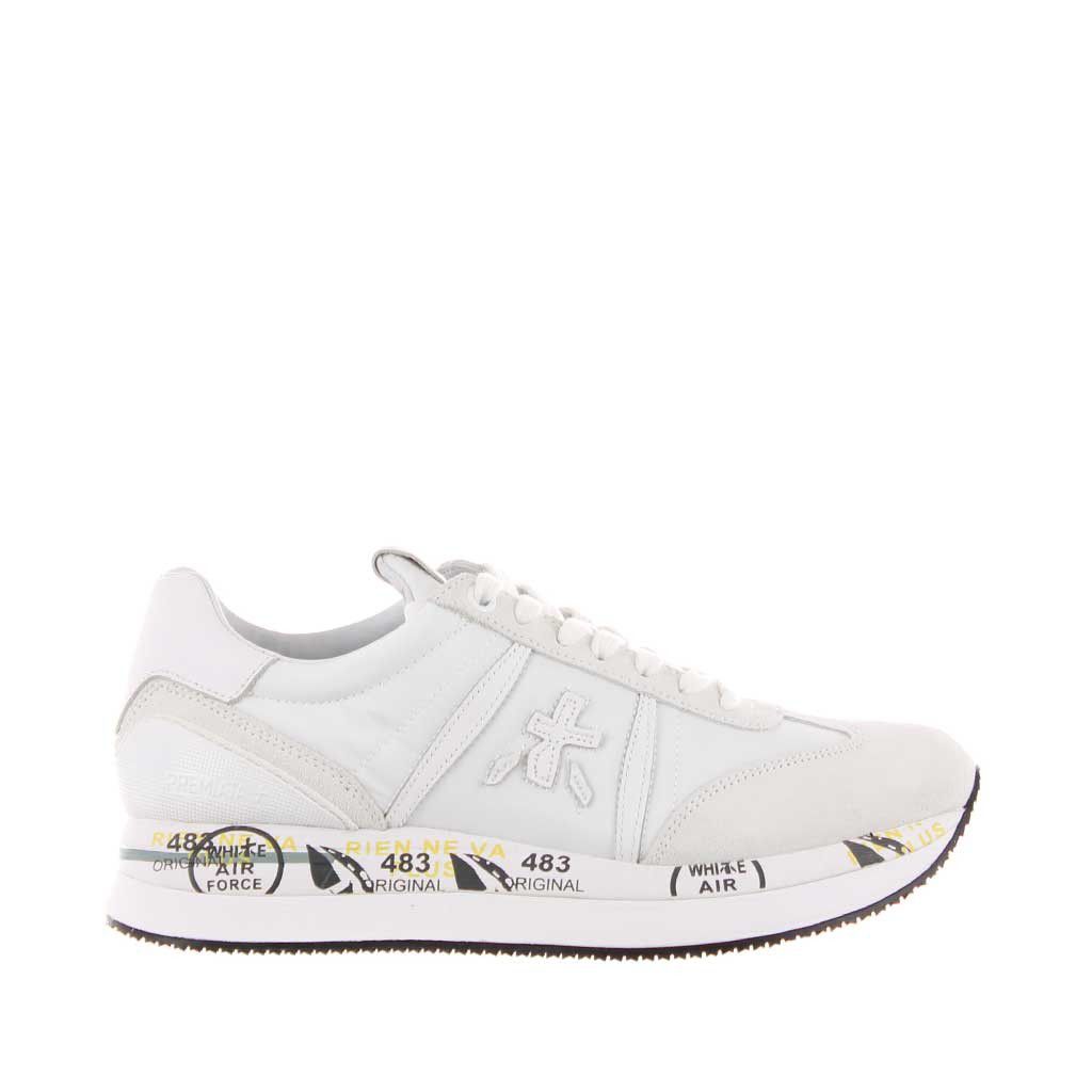 Premiata sneaker in camoscio e nylon da donna