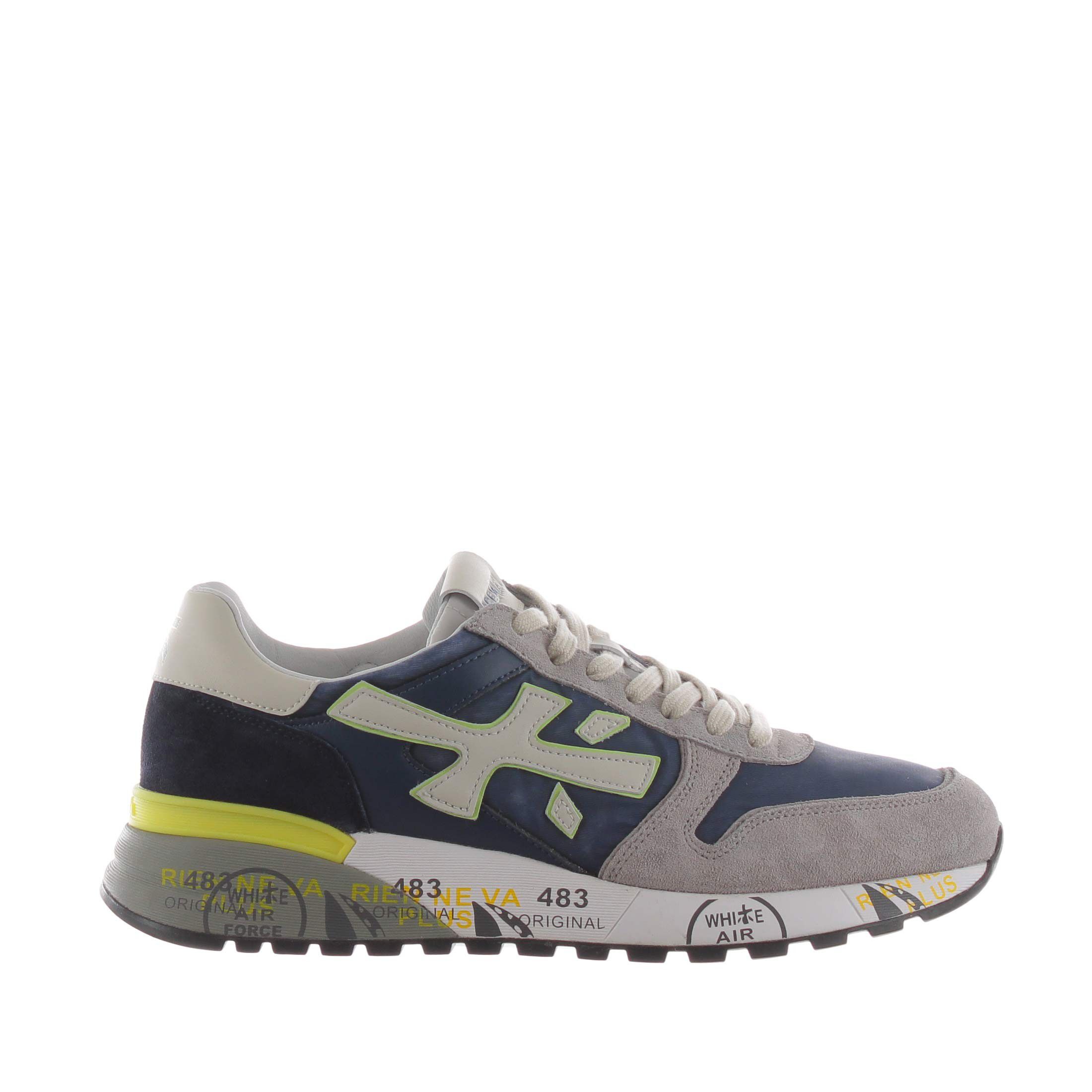 Premiata sneaker in camoscio e nylon délavé  da uomo