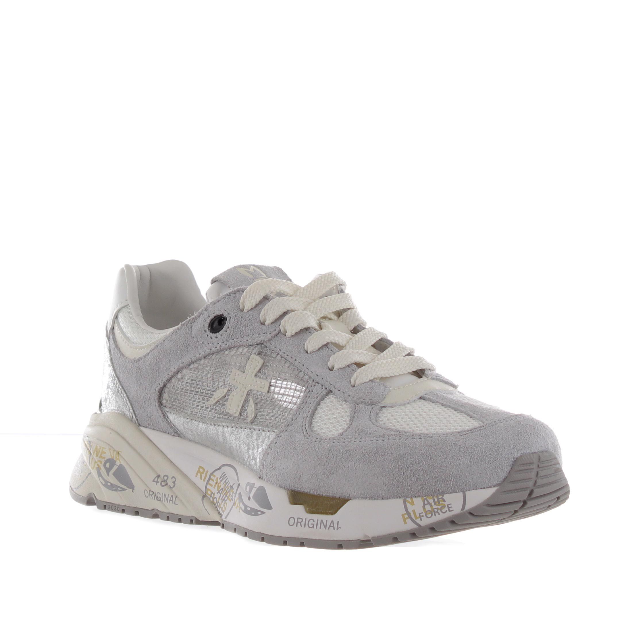 Premiata sneaker in camoscio e nylon da donna