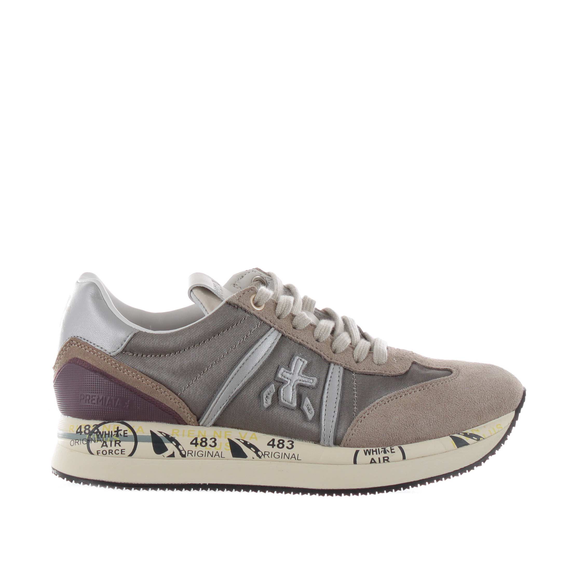 Premiata sneaker in camoscio e nylon da donna