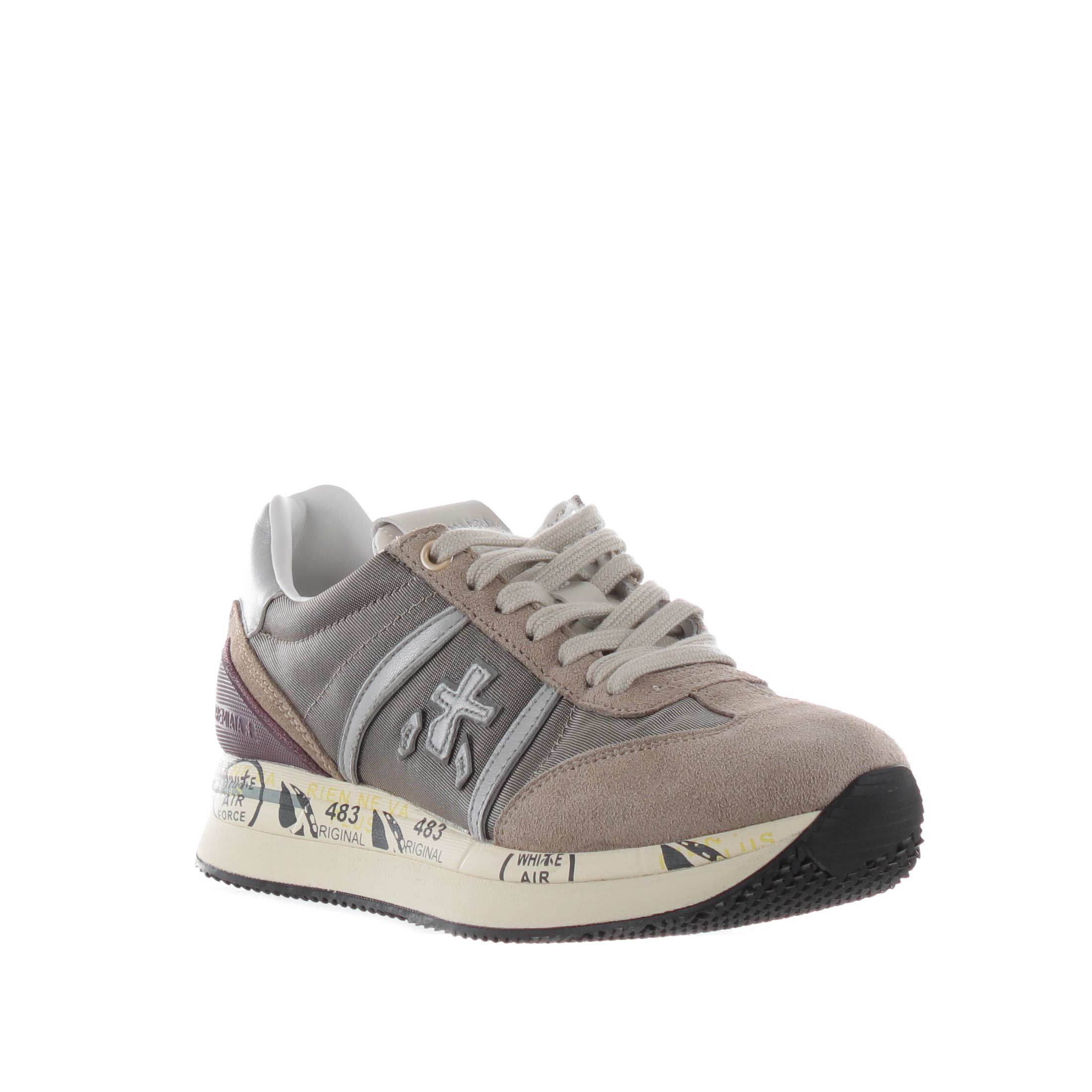 Premiata sneaker in camoscio e nylon da donna