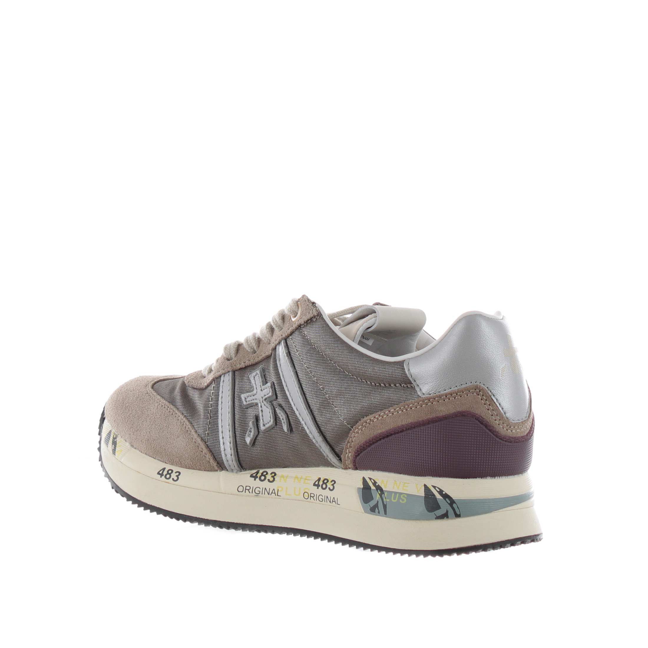 Premiata sneaker in camoscio e nylon da donna