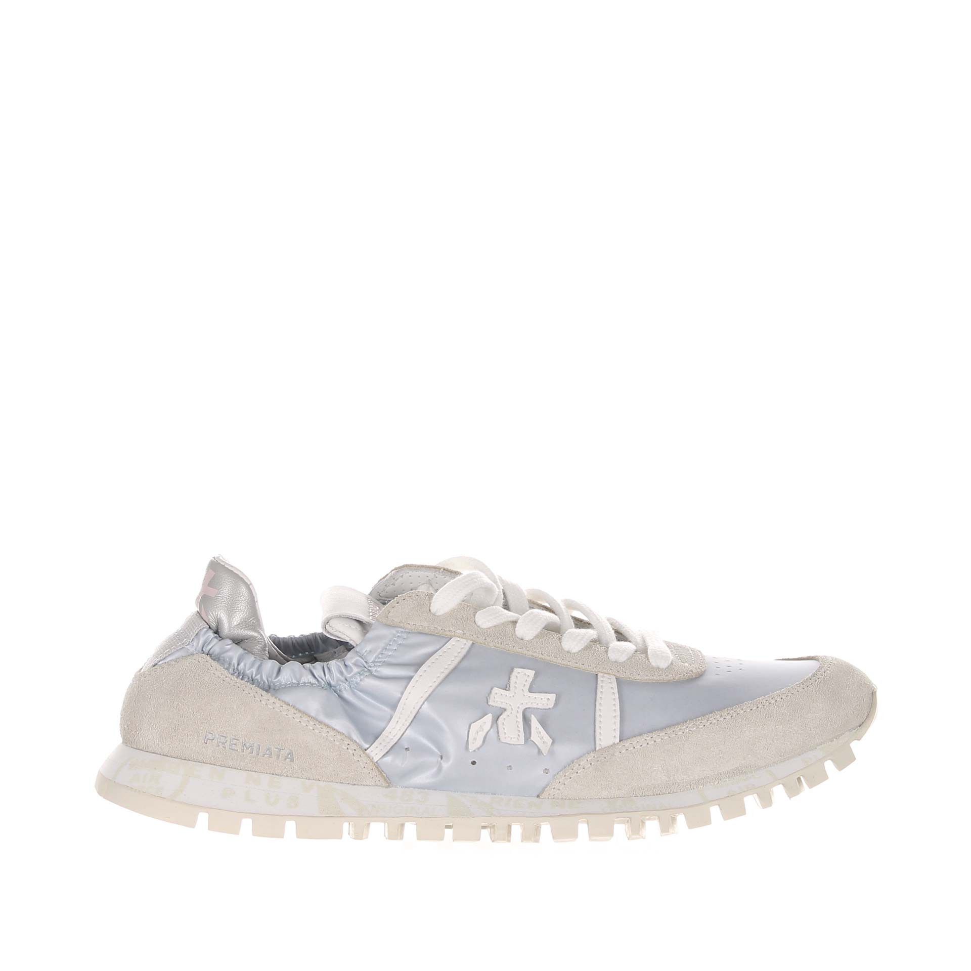 Premiata sneaker in camoscio e nylon perlato da donna