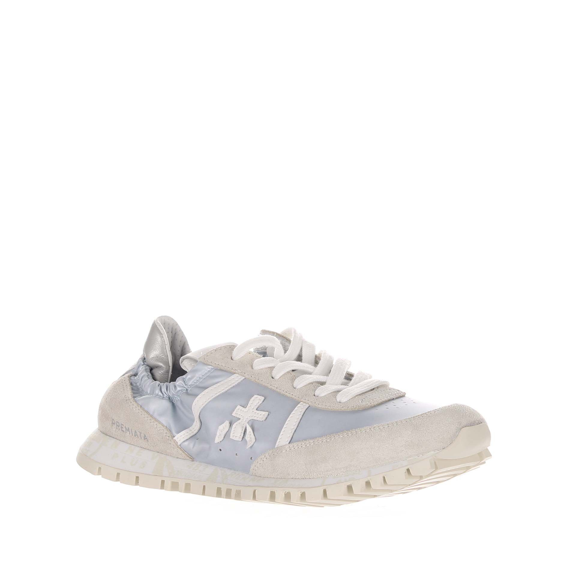 Premiata sneaker in camoscio e nylon perlato da donna