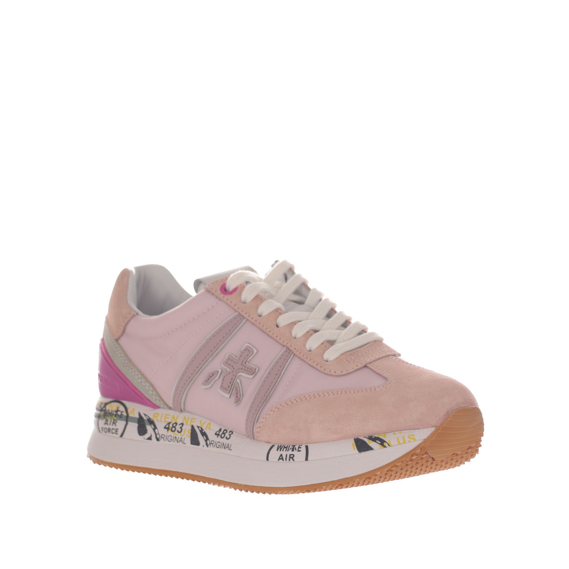 Premiata sneaker in camoscio e nylon da donna