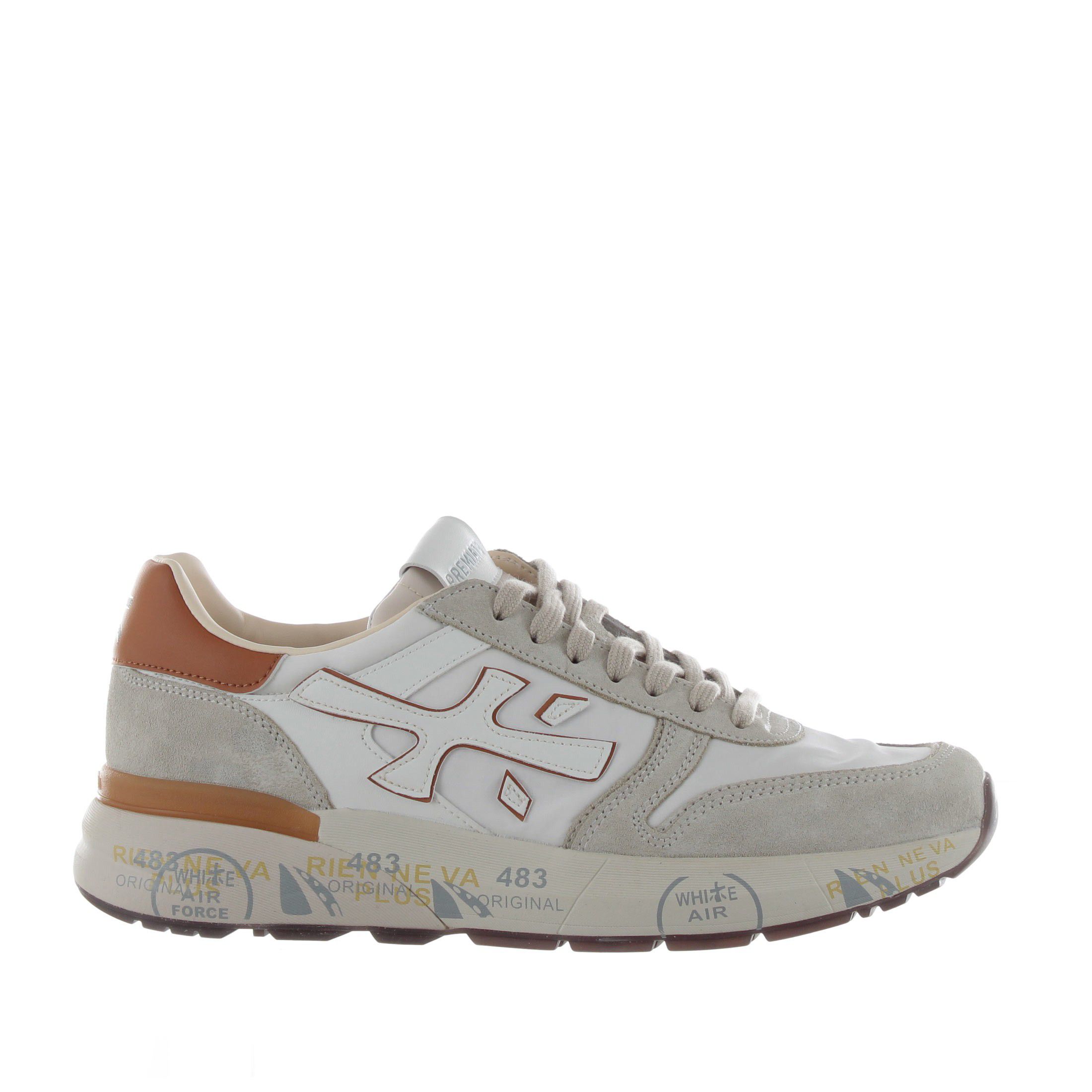 Premiata sneaker in camoscio e tessuto tecnico da uomo