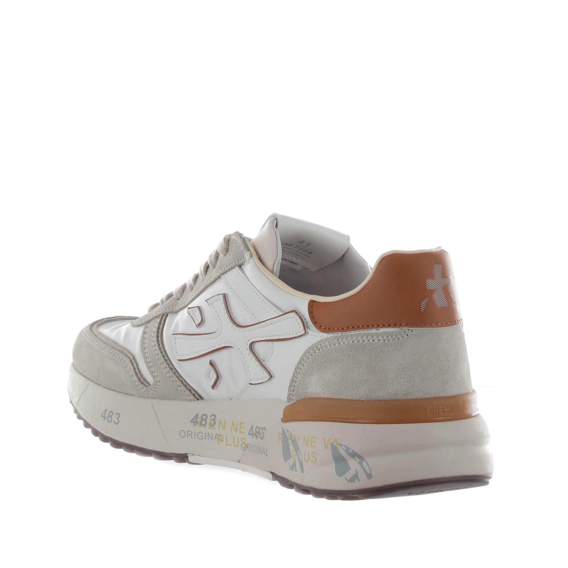 Premiata sneaker in camoscio e tessuto tecnico da uomo