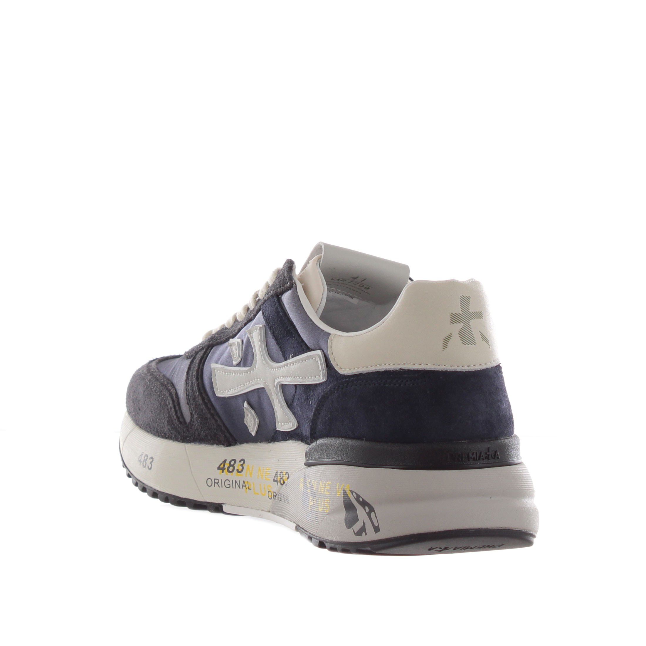 Premiata sneaker in camoscio e tessuto tecnico da uomo