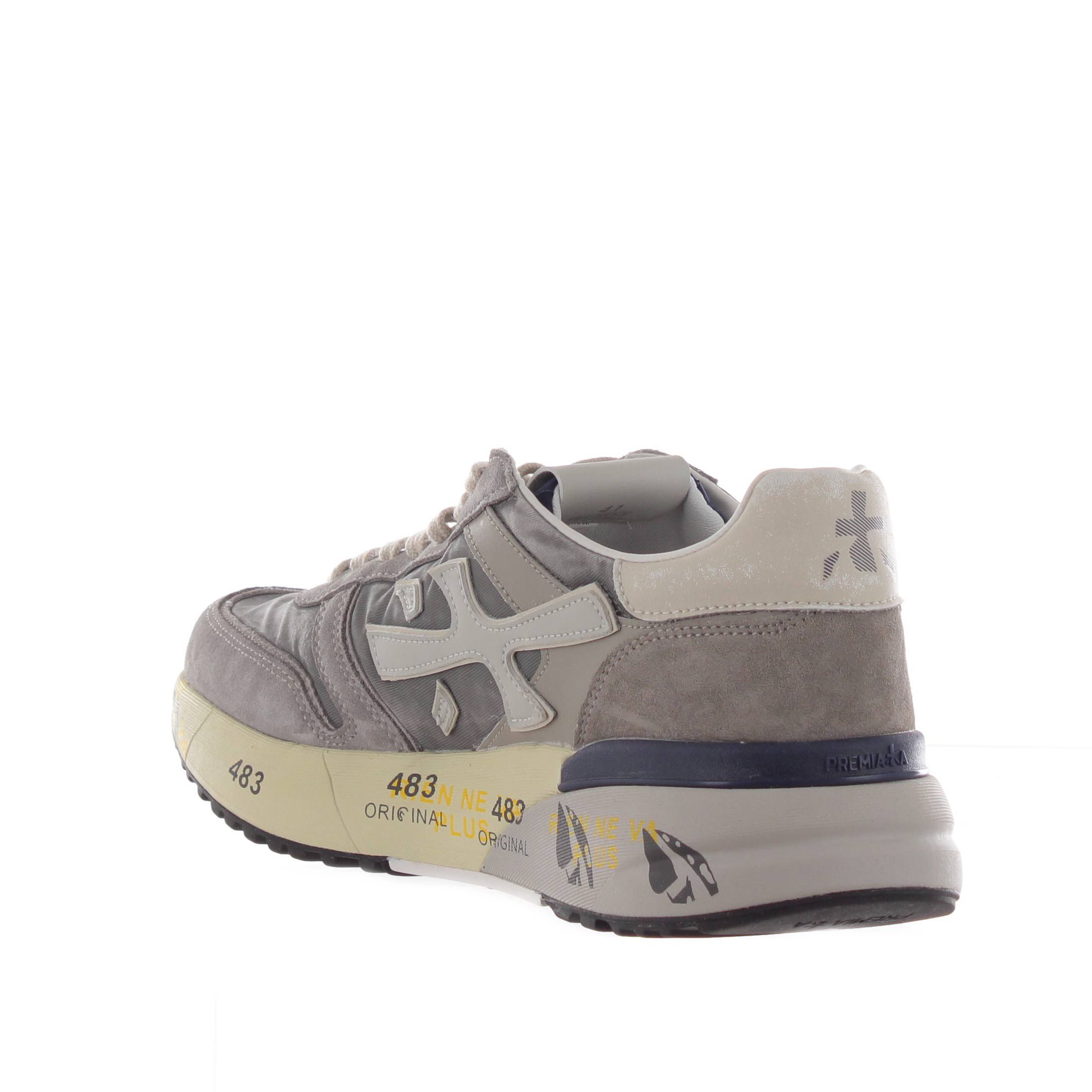 Premiata sneaker in camoscio e tessuto tecnico da uomo