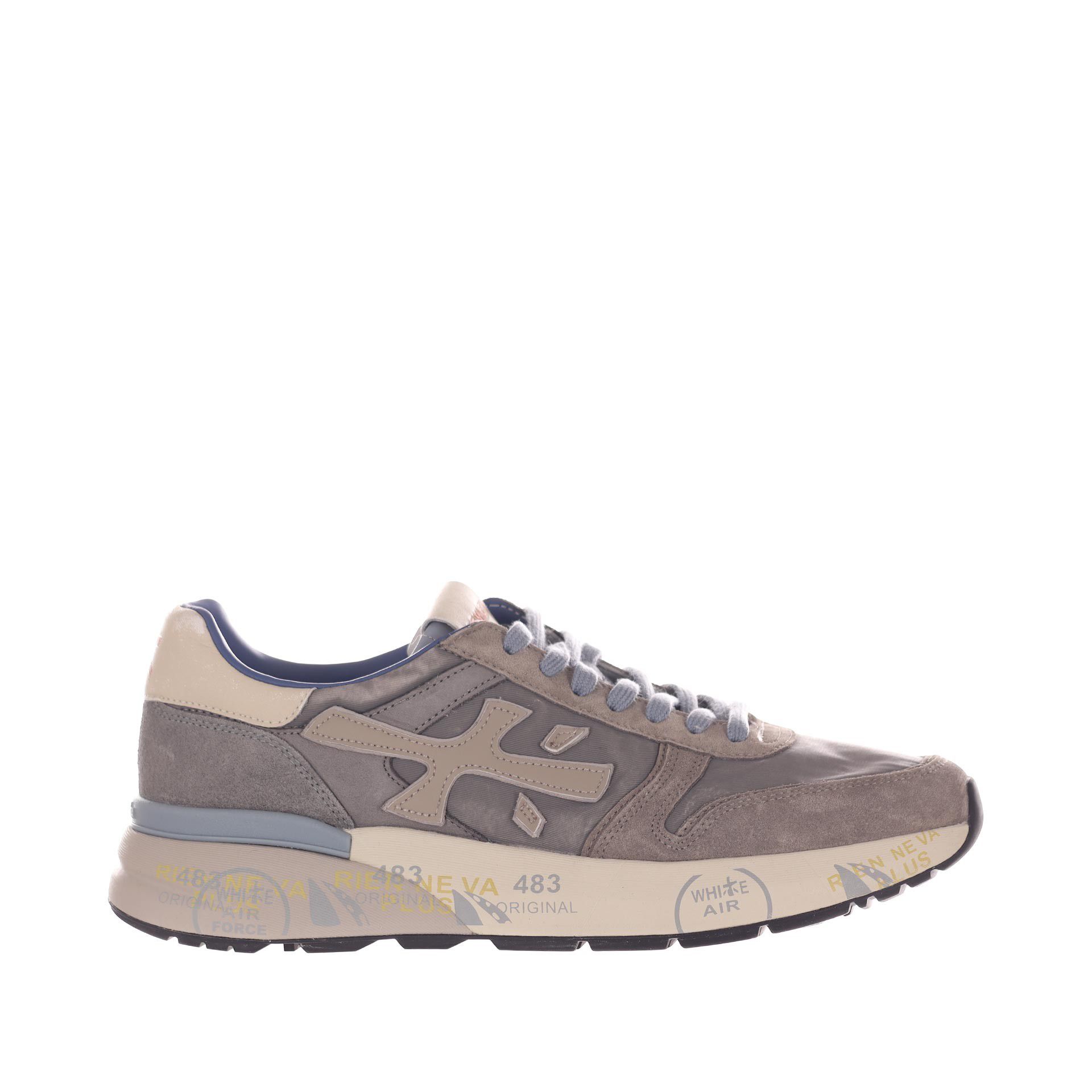 Premiata sneaker in camoscio e tessuto tecnico da uomo
