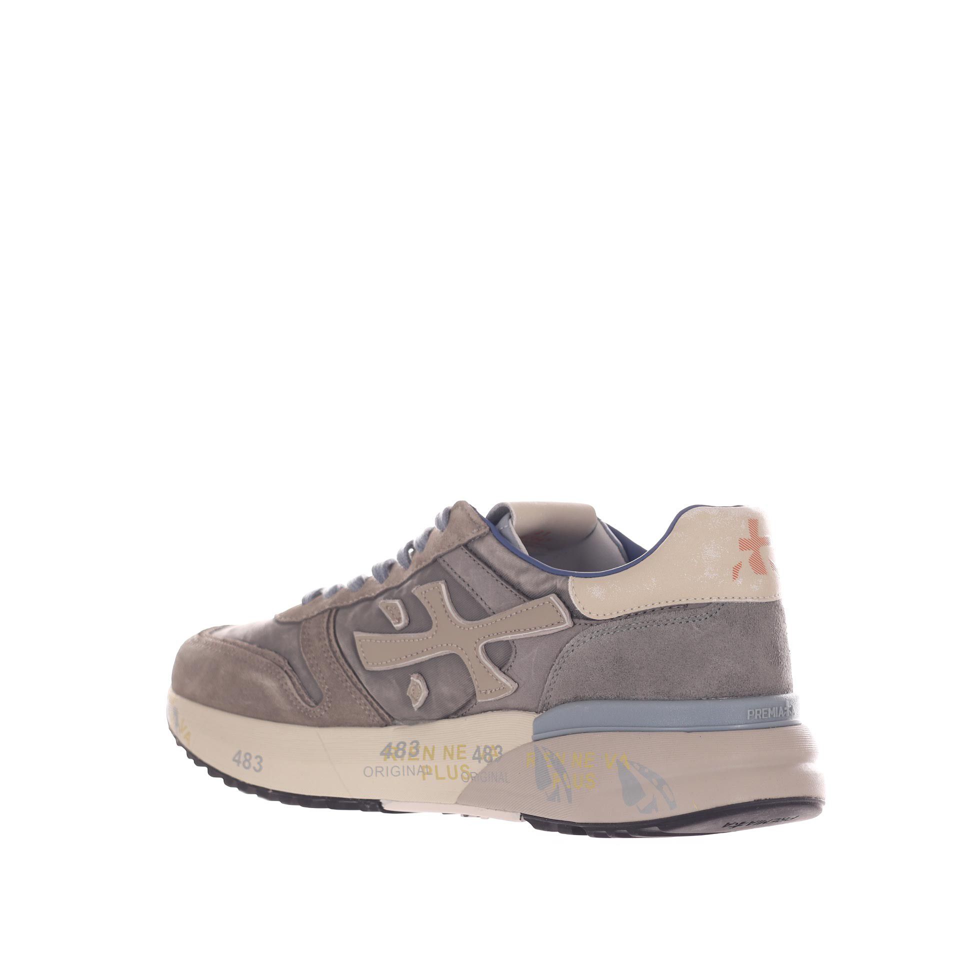 Premiata sneaker in camoscio e tessuto tecnico da uomo