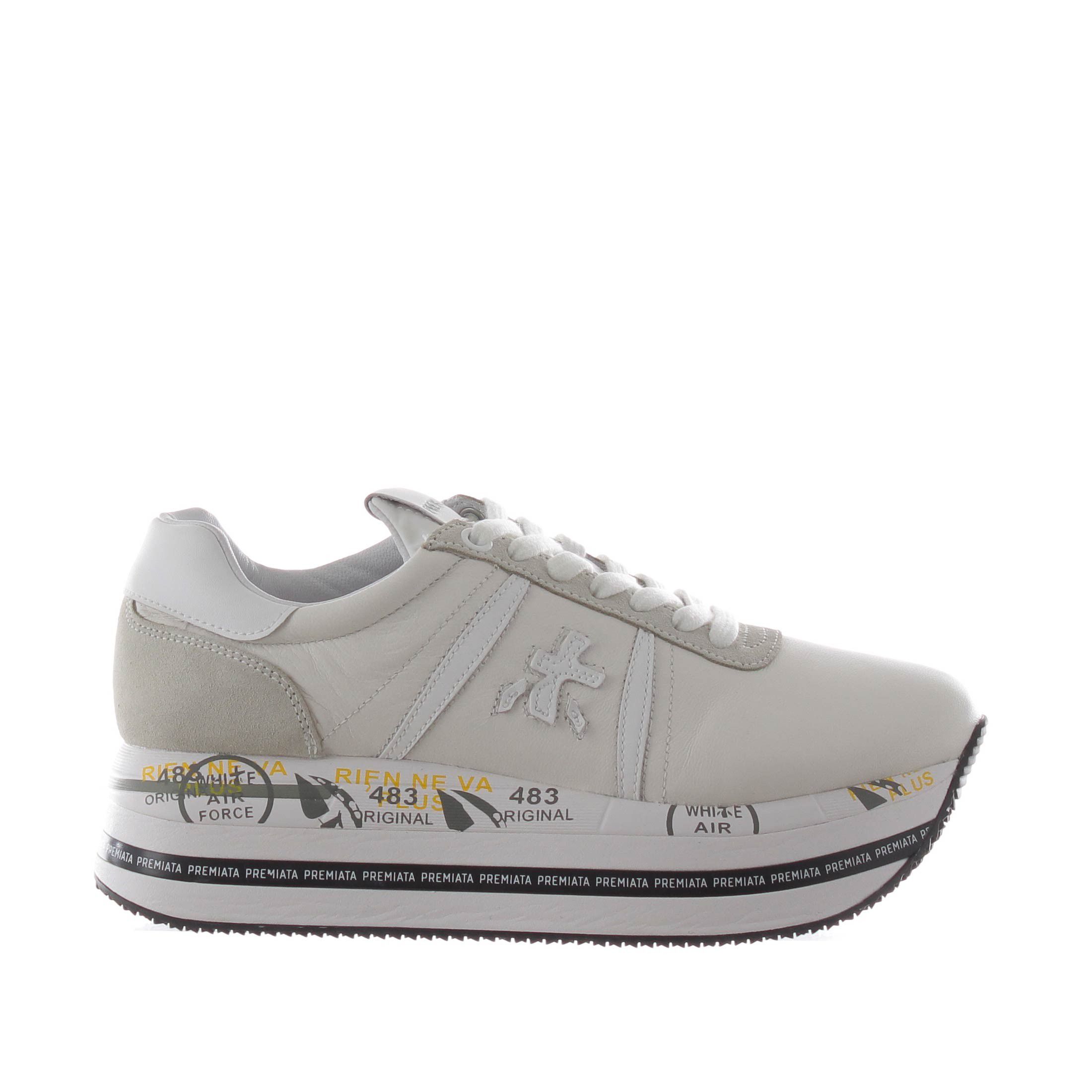 Premiata sneaker in pelle e camoscio da donna