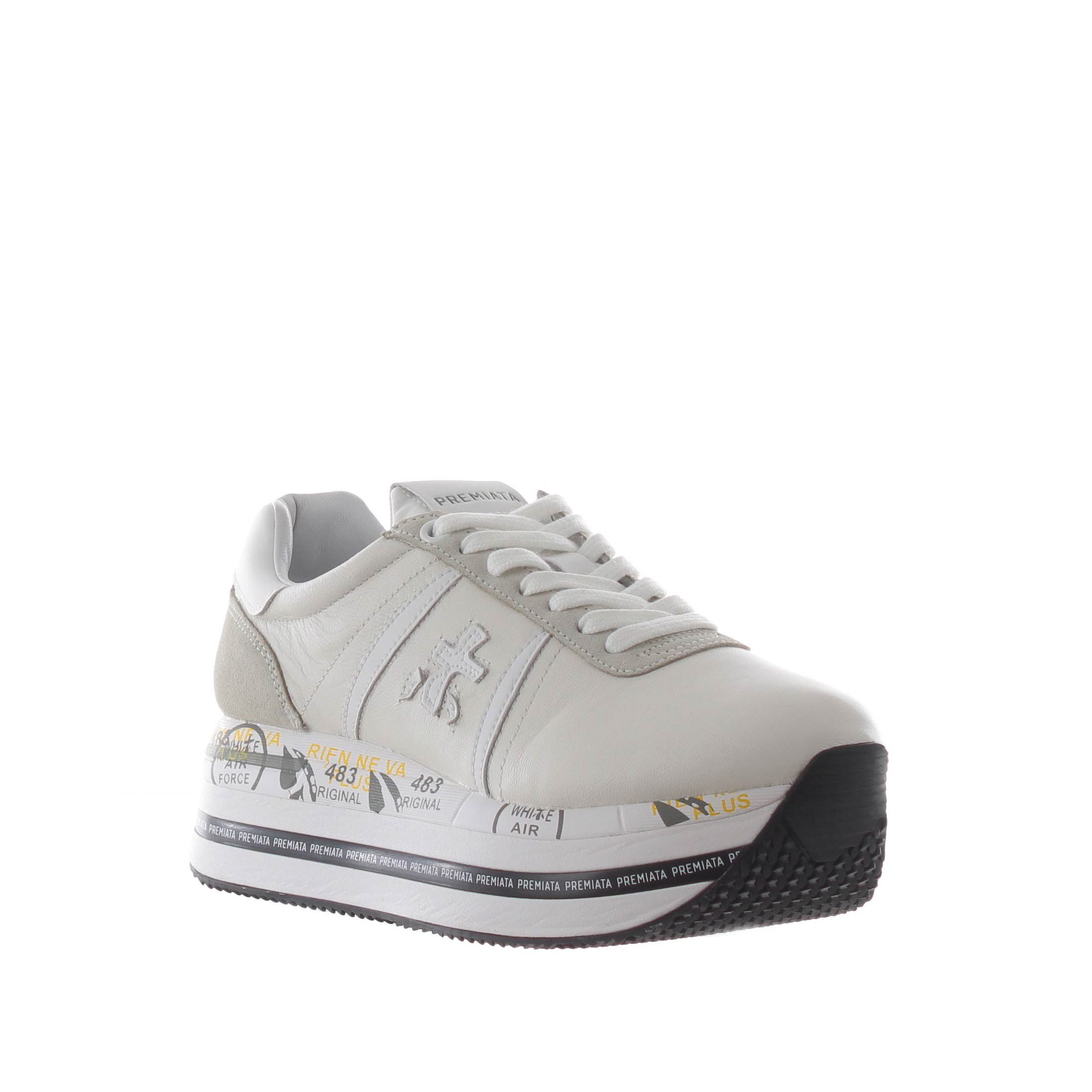 Premiata sneaker in pelle e camoscio da donna