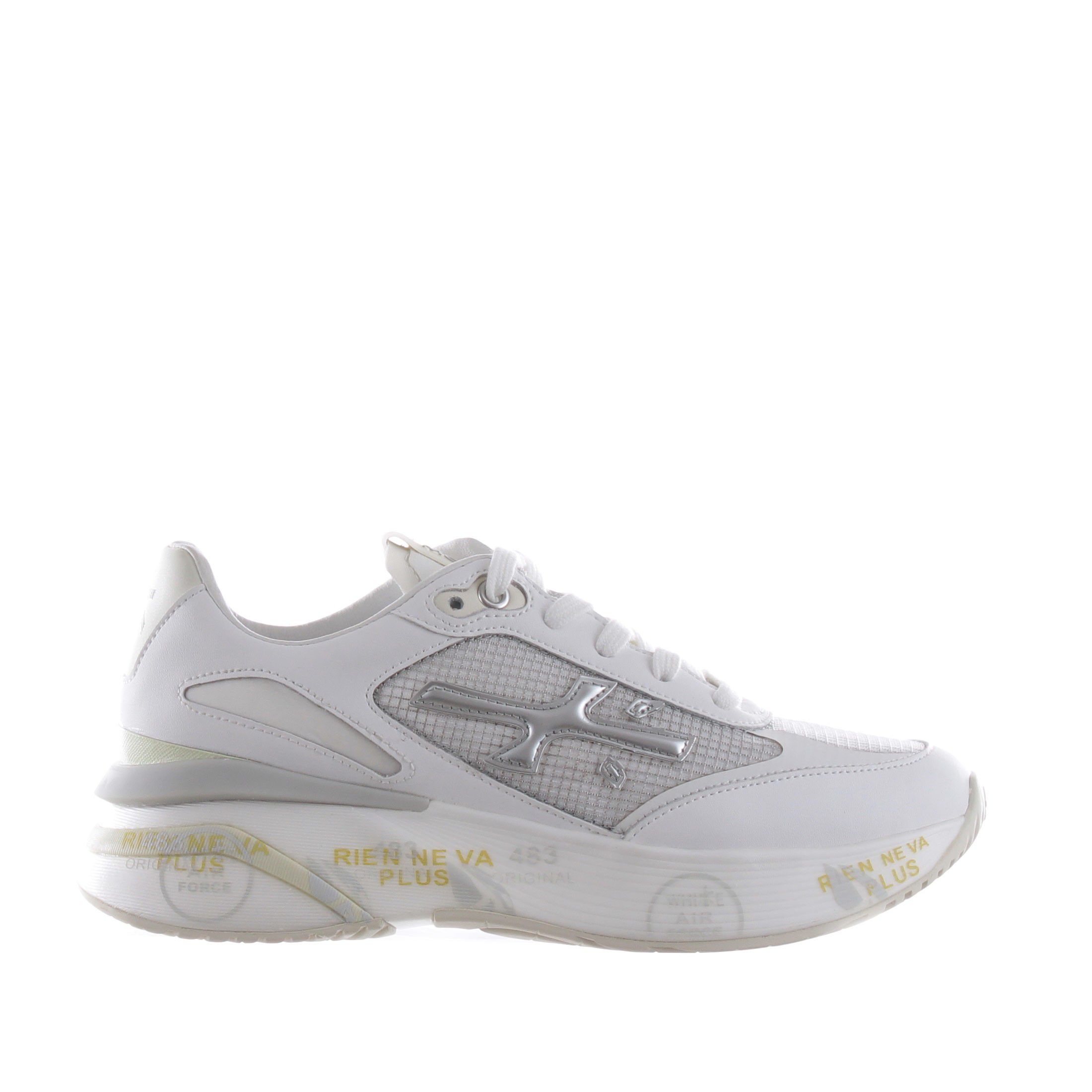 Premiata sneaker in pelle e nylon a rete da donna