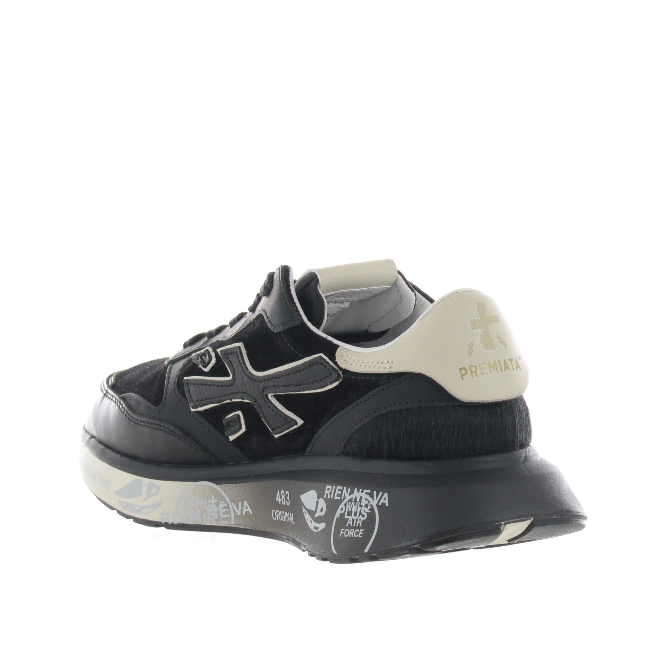 Premiata sneaker lauryn in pelle e camoscio da donna