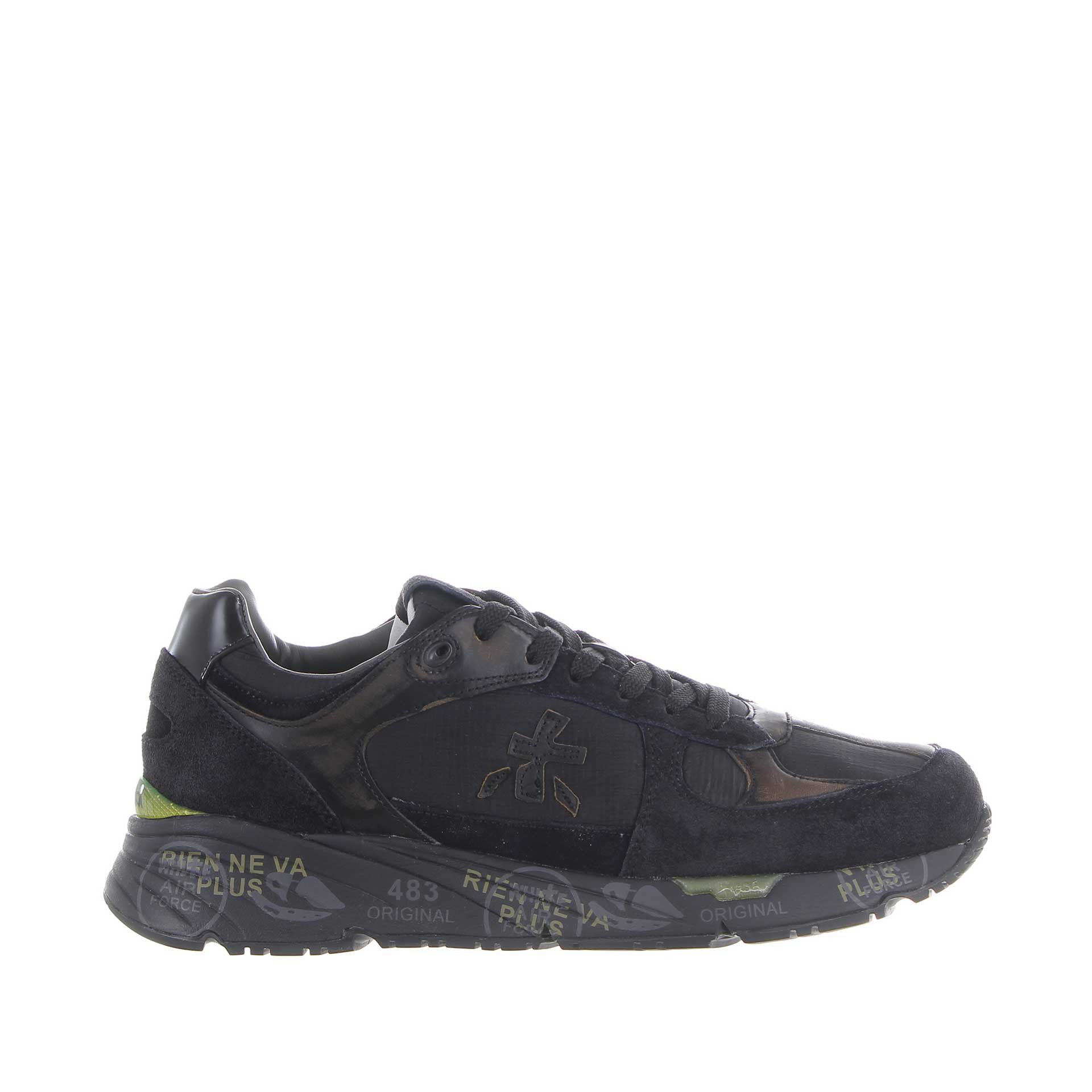 Premiata sneaker mase in camoscio e nylon da uomo