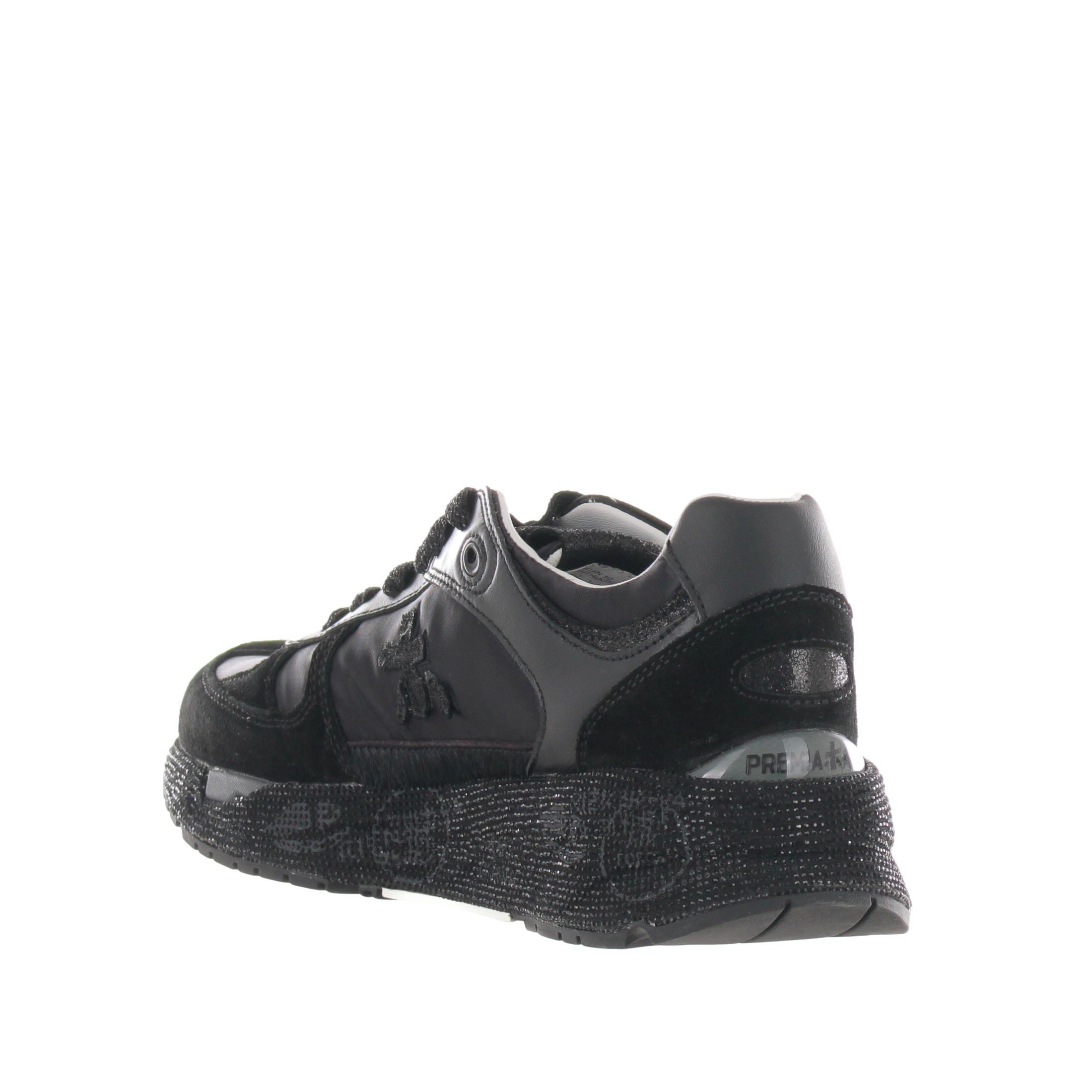 Premiata sneaker mased in camoscio con strass da donna