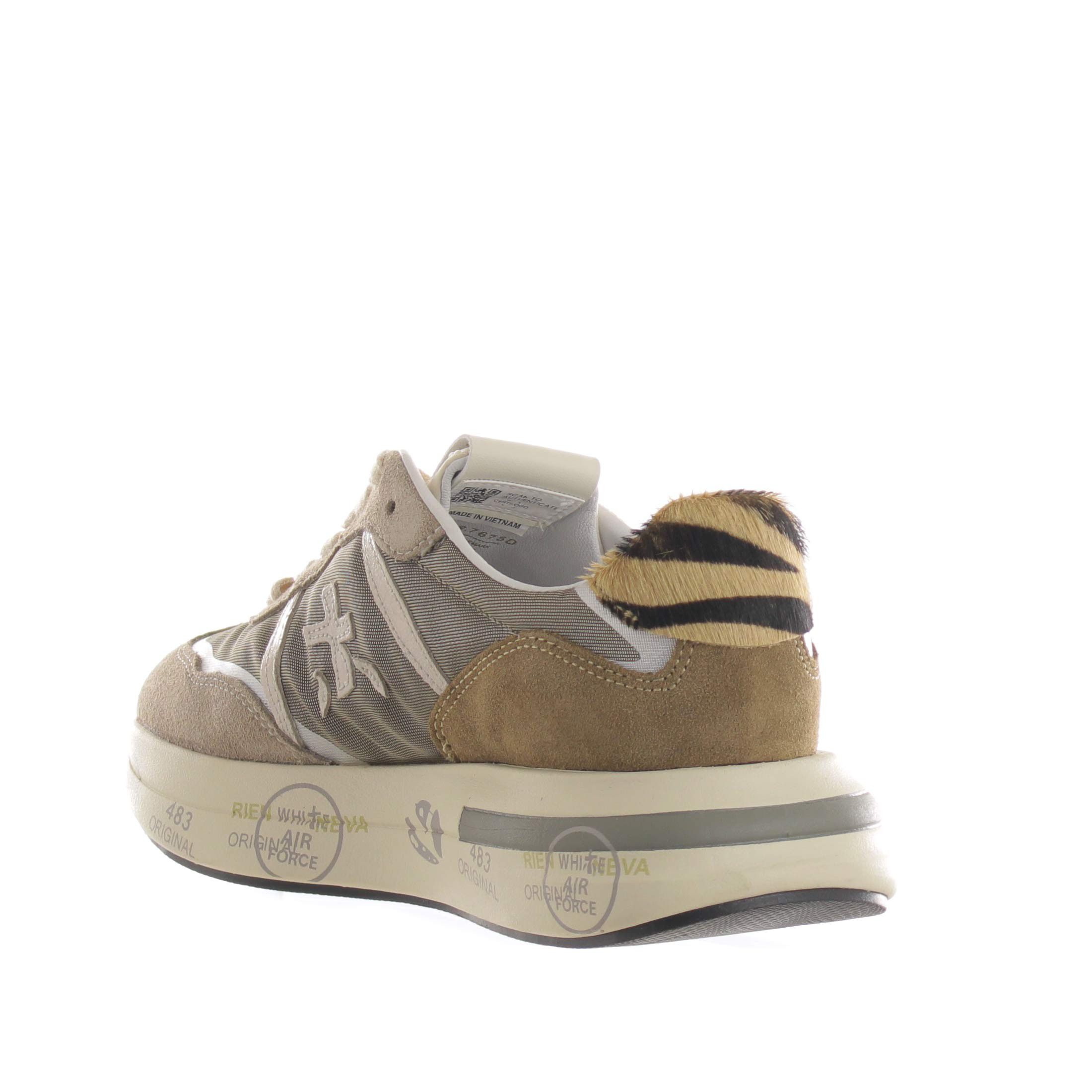 Premiata sneakers cassie in camoscio e tessuto da donna