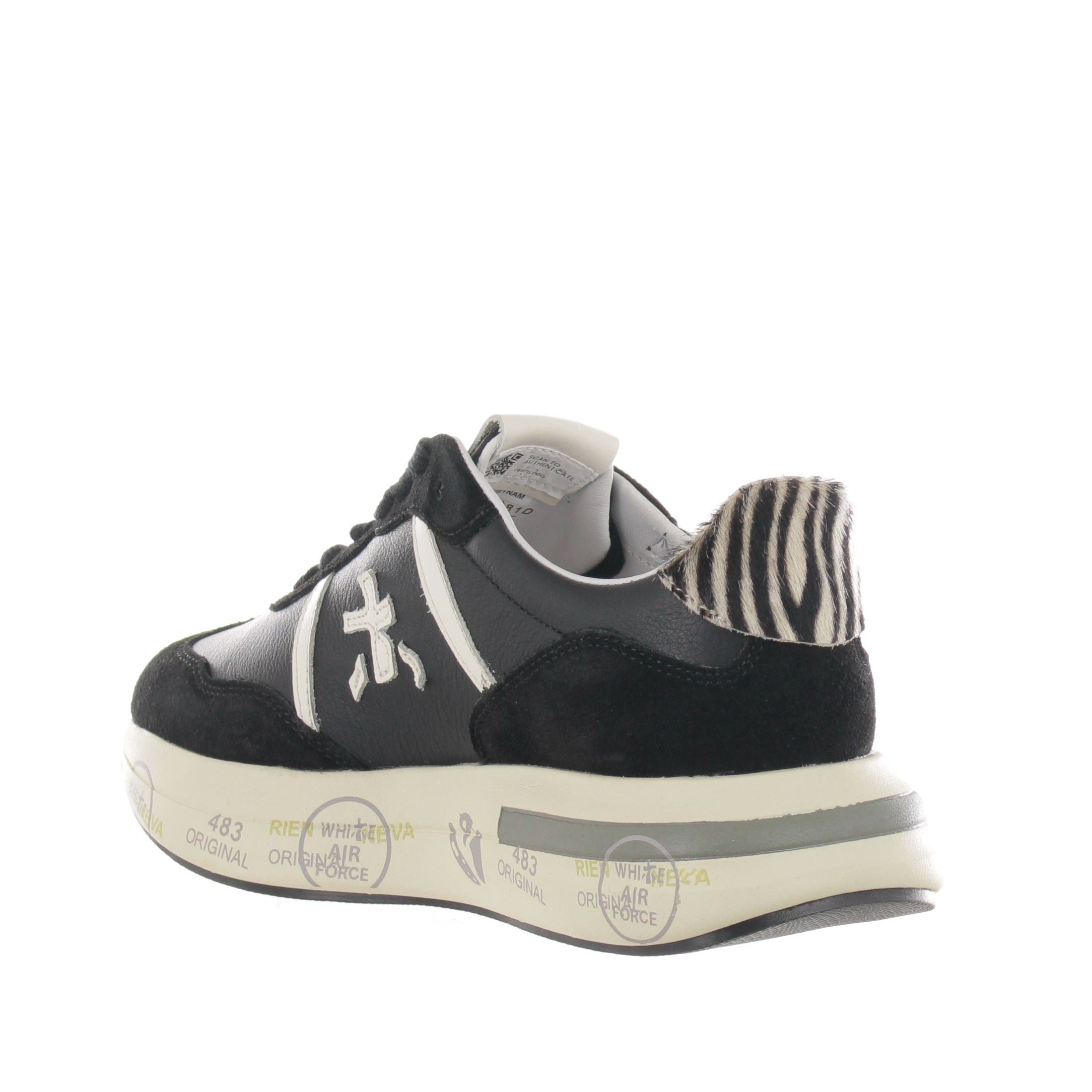 Premiata sneakers cassie in camoscio e tessuto da donna