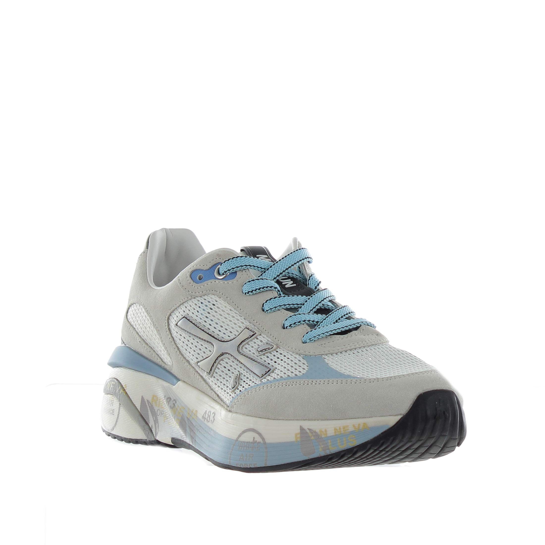 Premiata sneakers in camoscio e tessuto a rete da uomo