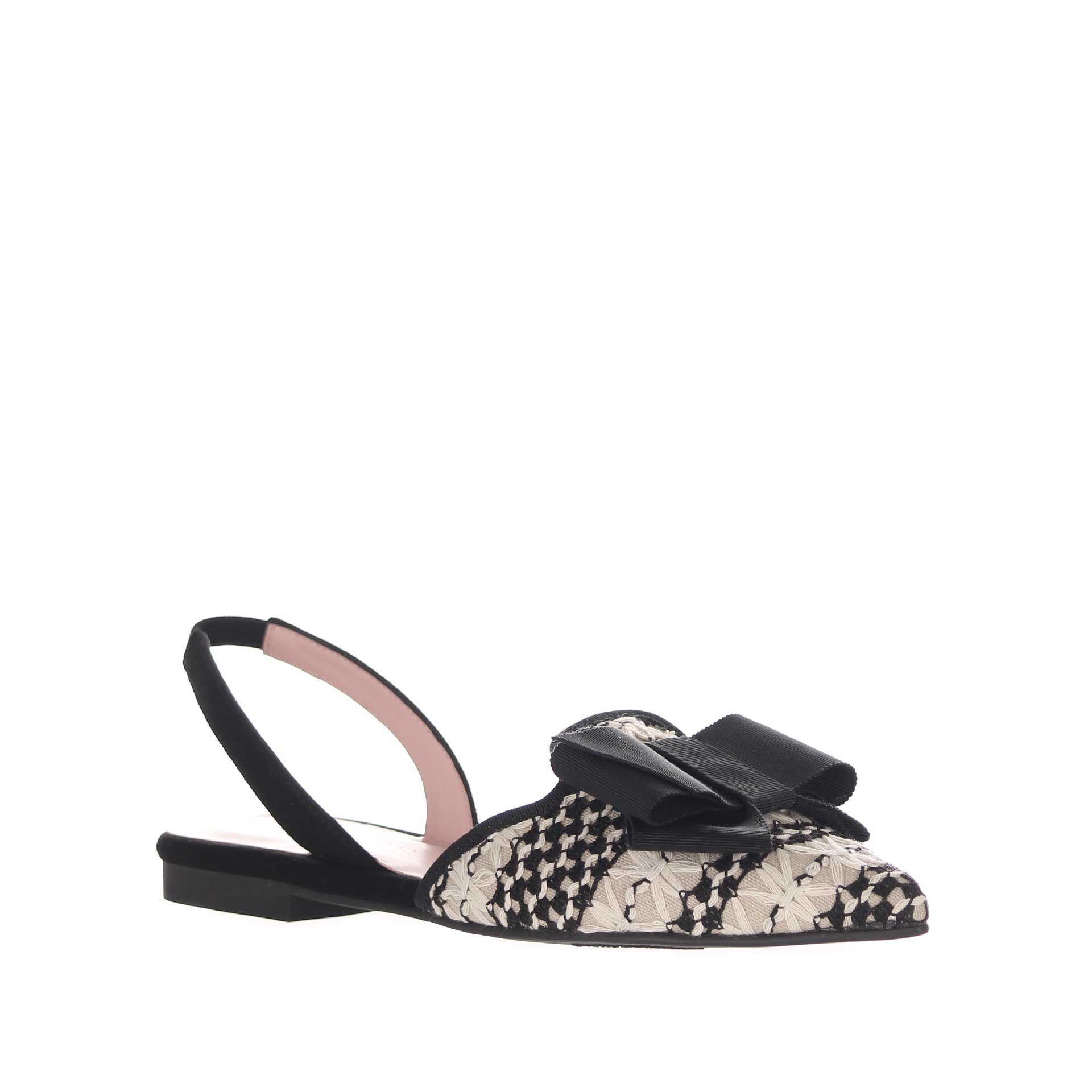 Pretty ballerinas ballerina slingback yvette in tessuto con fiocco da donna