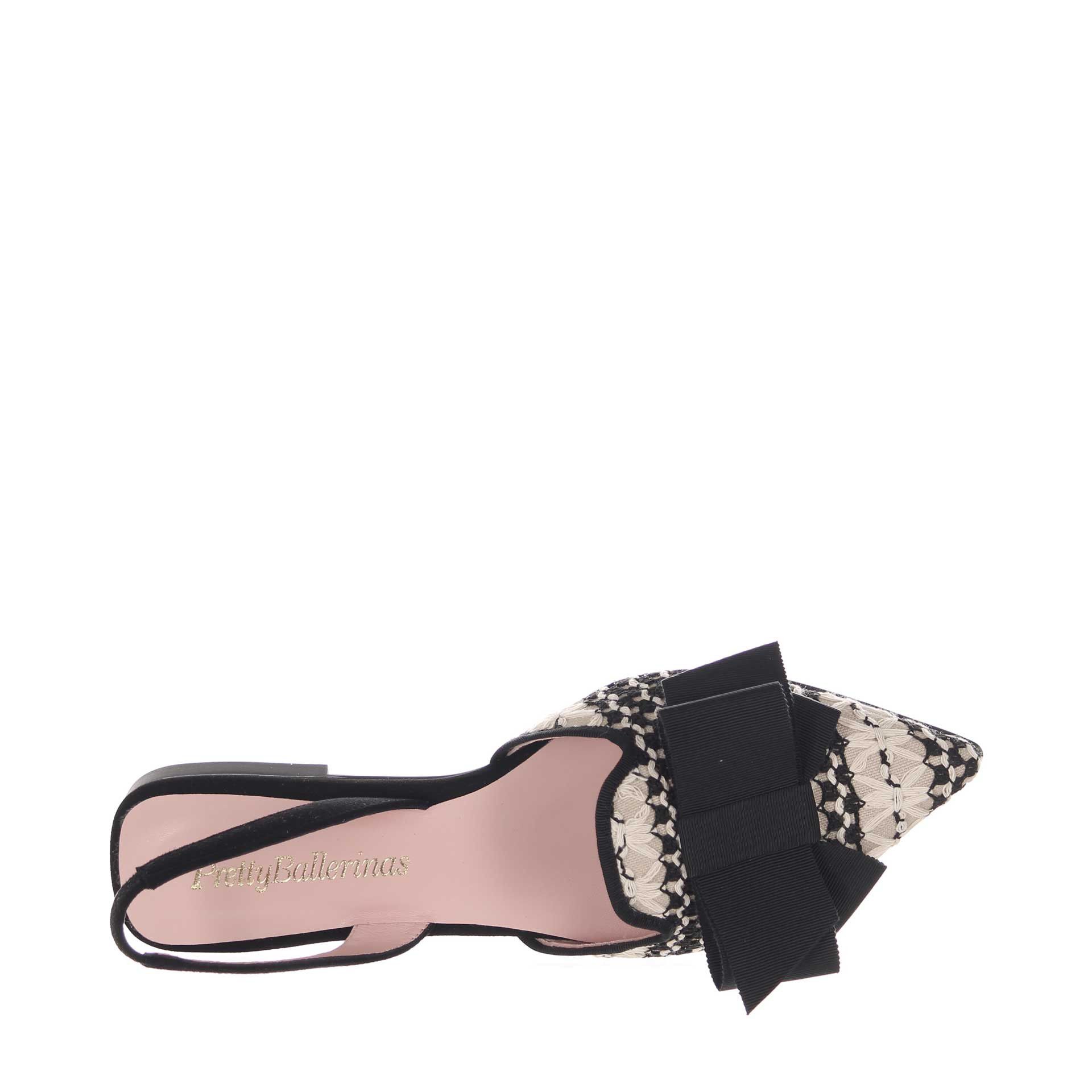 Pretty ballerinas ballerina slingback yvette in tessuto con fiocco da donna