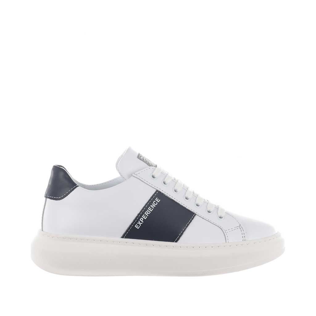 Roberto botticelli sneaker in pelle con tallone a contrasto da uomo
