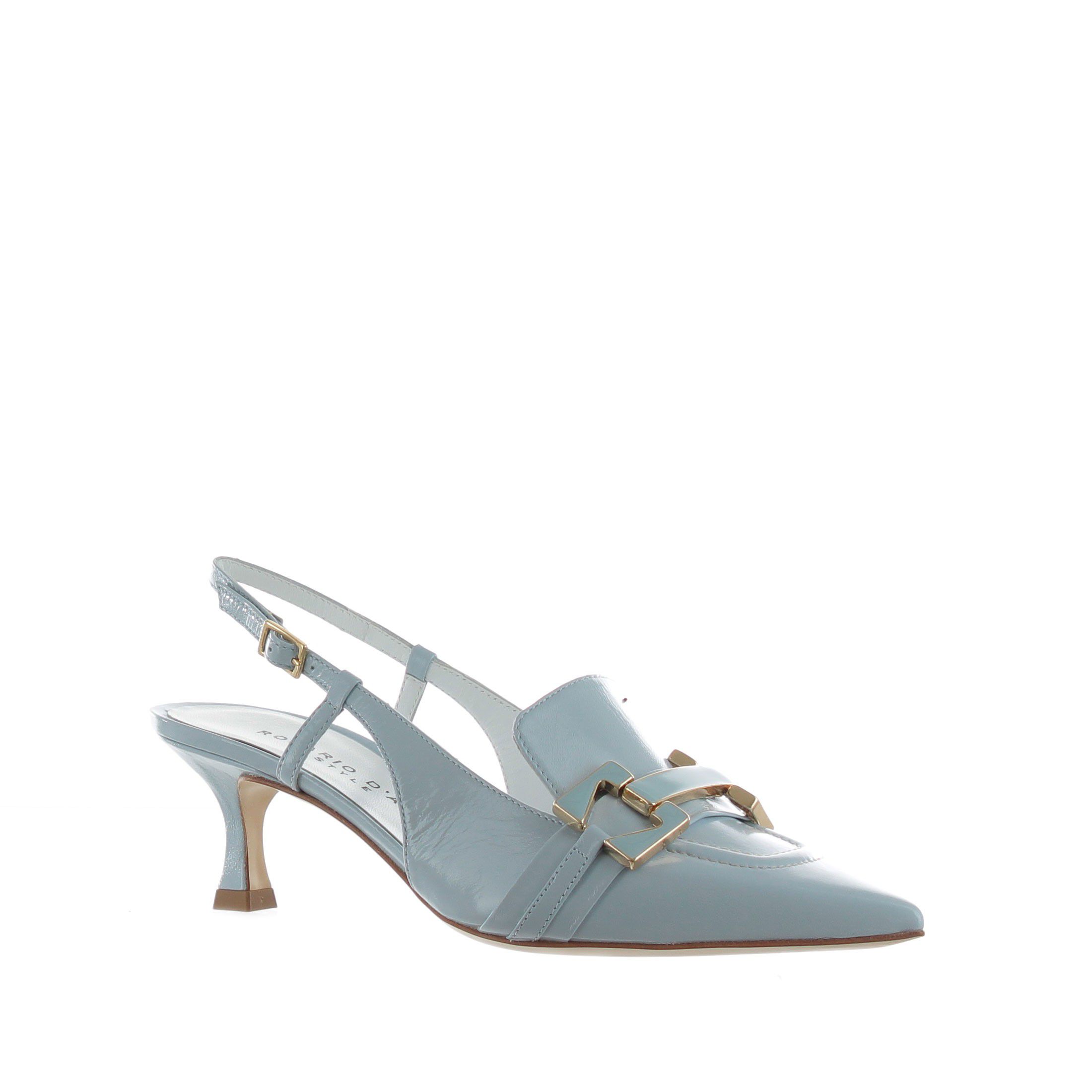 Rosario d'anna slingback in vernice con tacco midi da donna