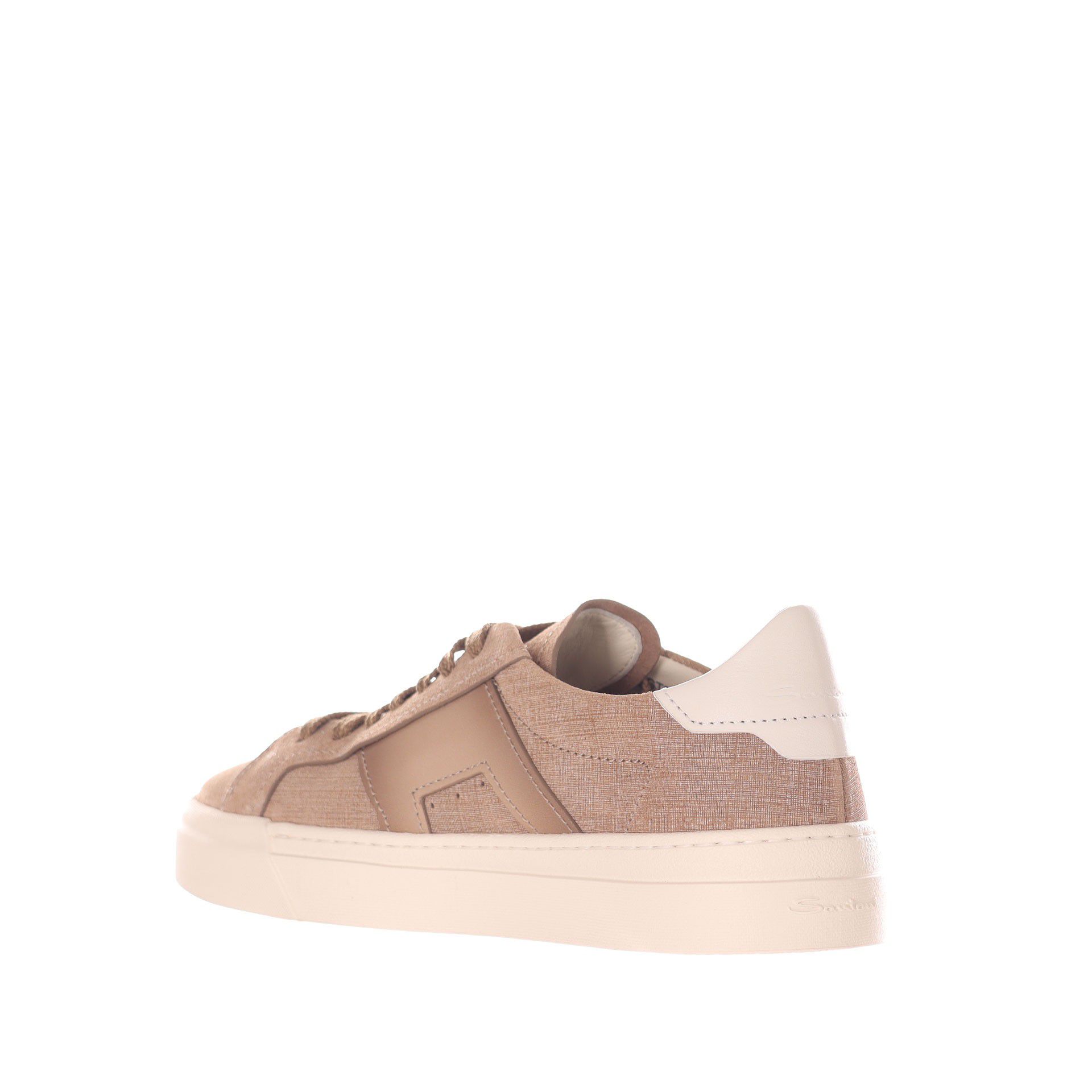 Santoni double buckle sneaker in canvas  da uomo
