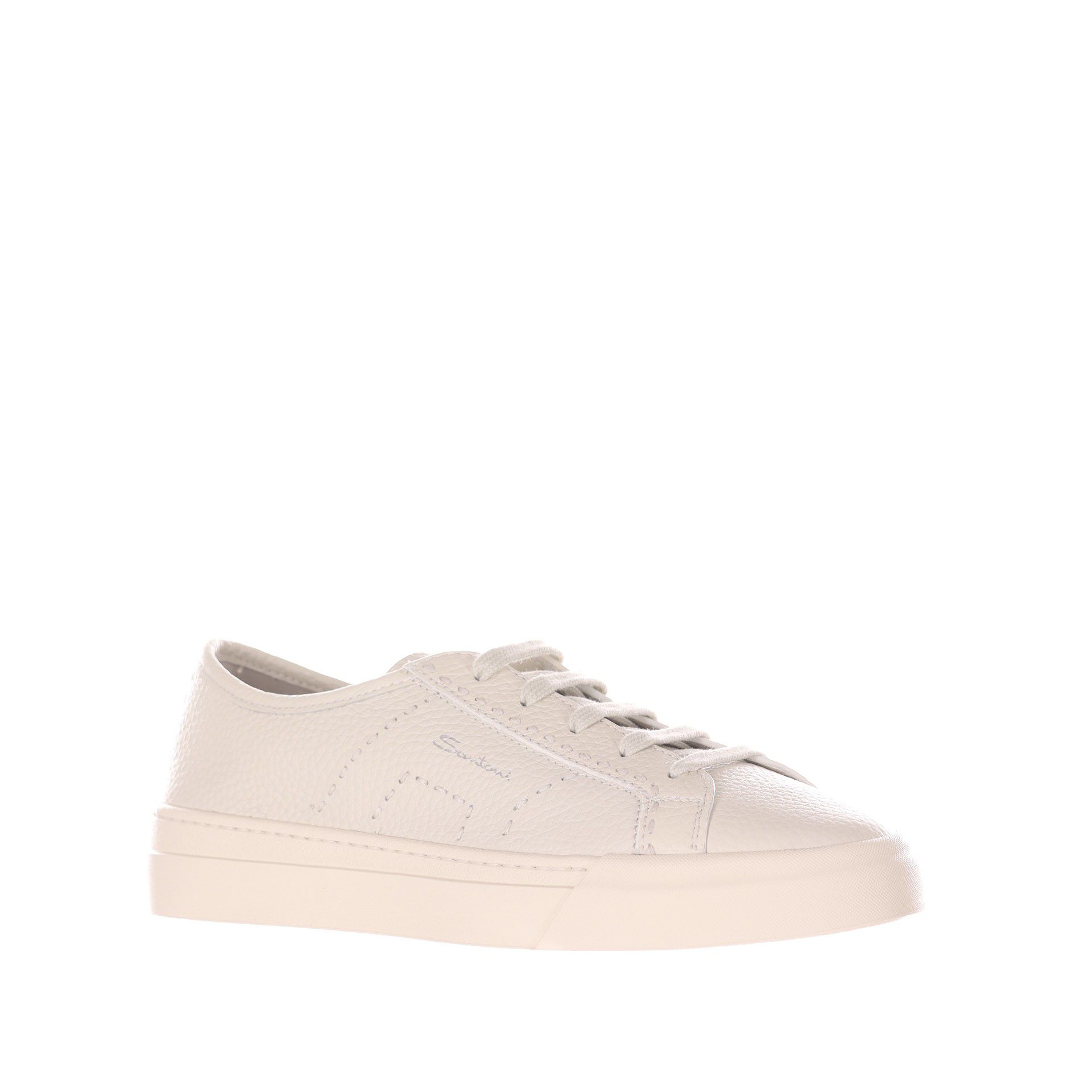 Santoni double buckle sneaker in pelle bottalata  da uomo
