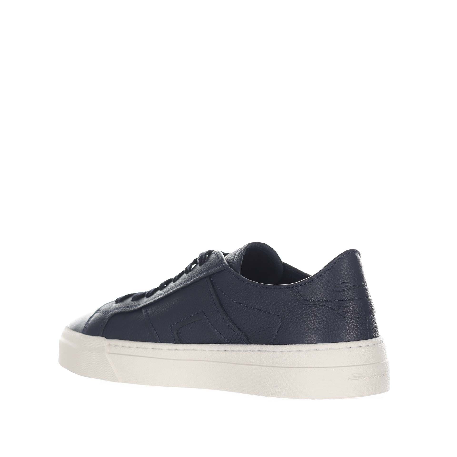 Santoni double buckle sneaker in pelle bottalata da uomo