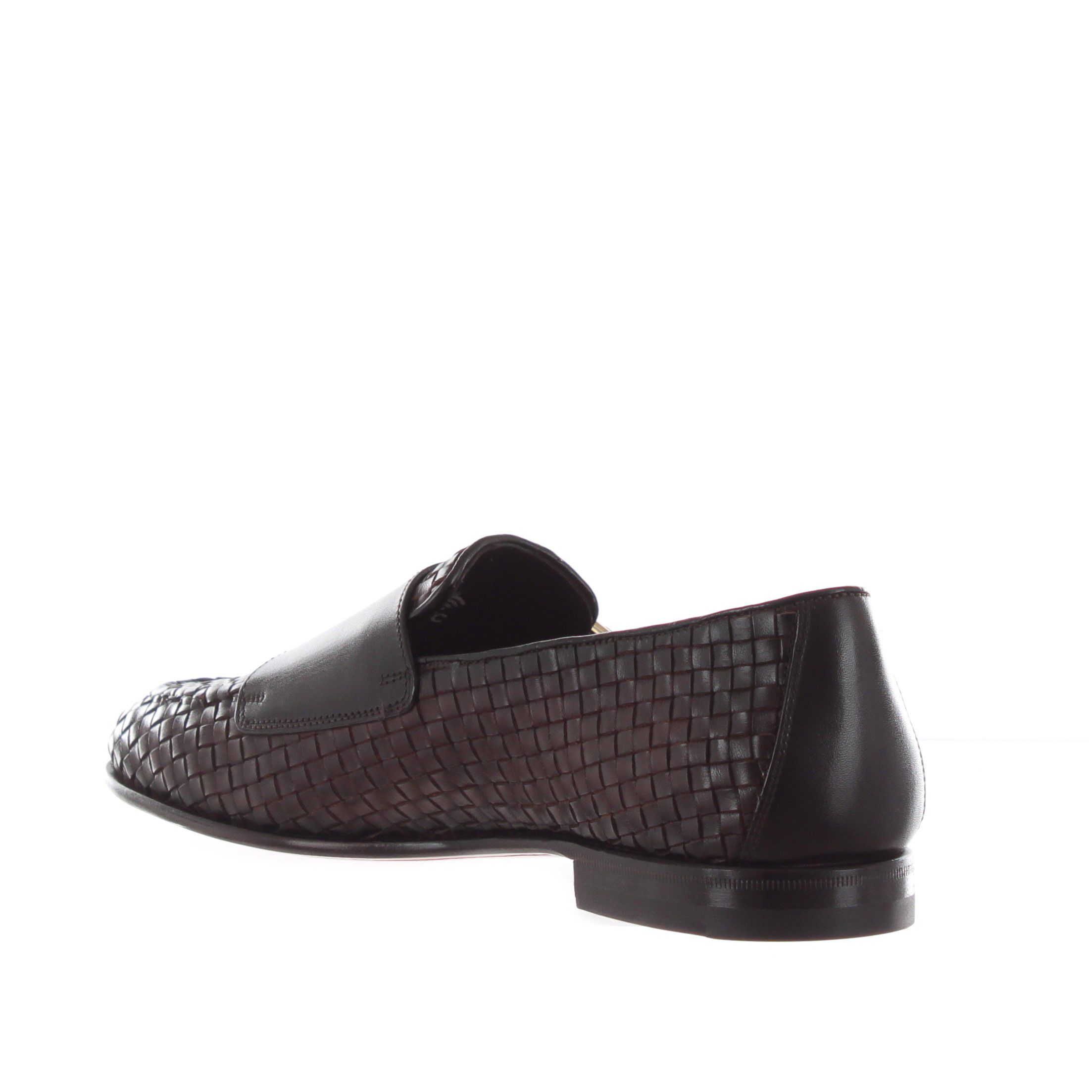 Santoni double monk strap in pelle intrecciata da uomo