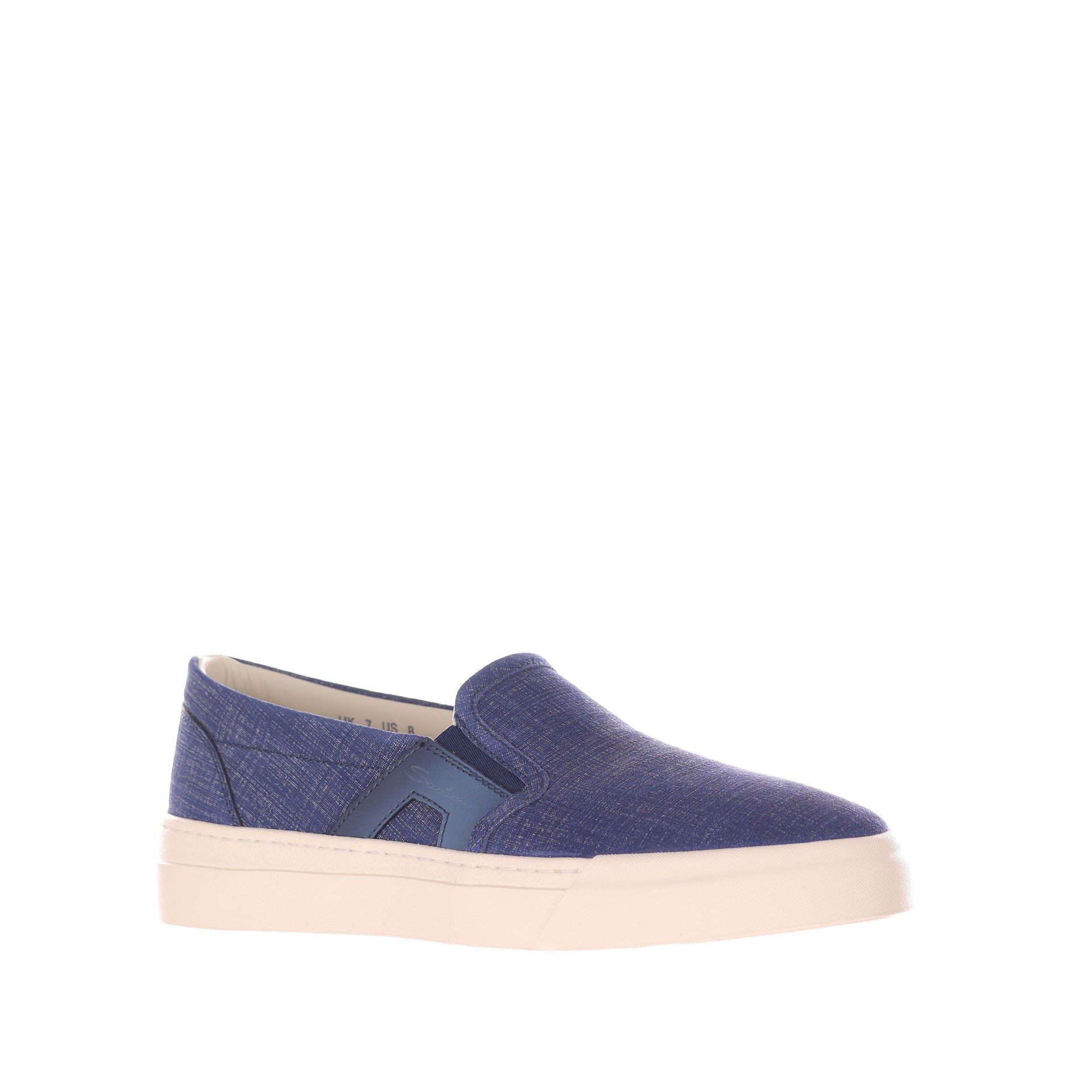 Santoni slip on in canvas da uomo
