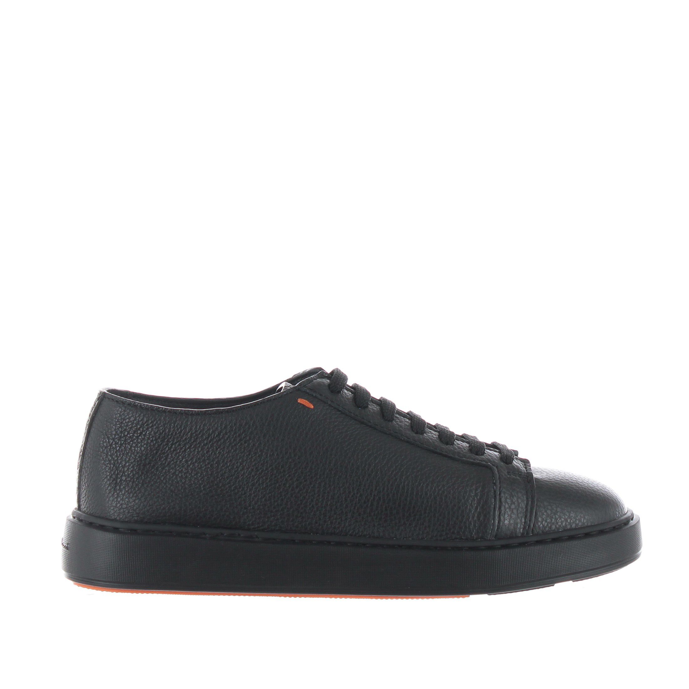 Santoni sneakers in pelle martellata con fondo a cassetta da uomo
