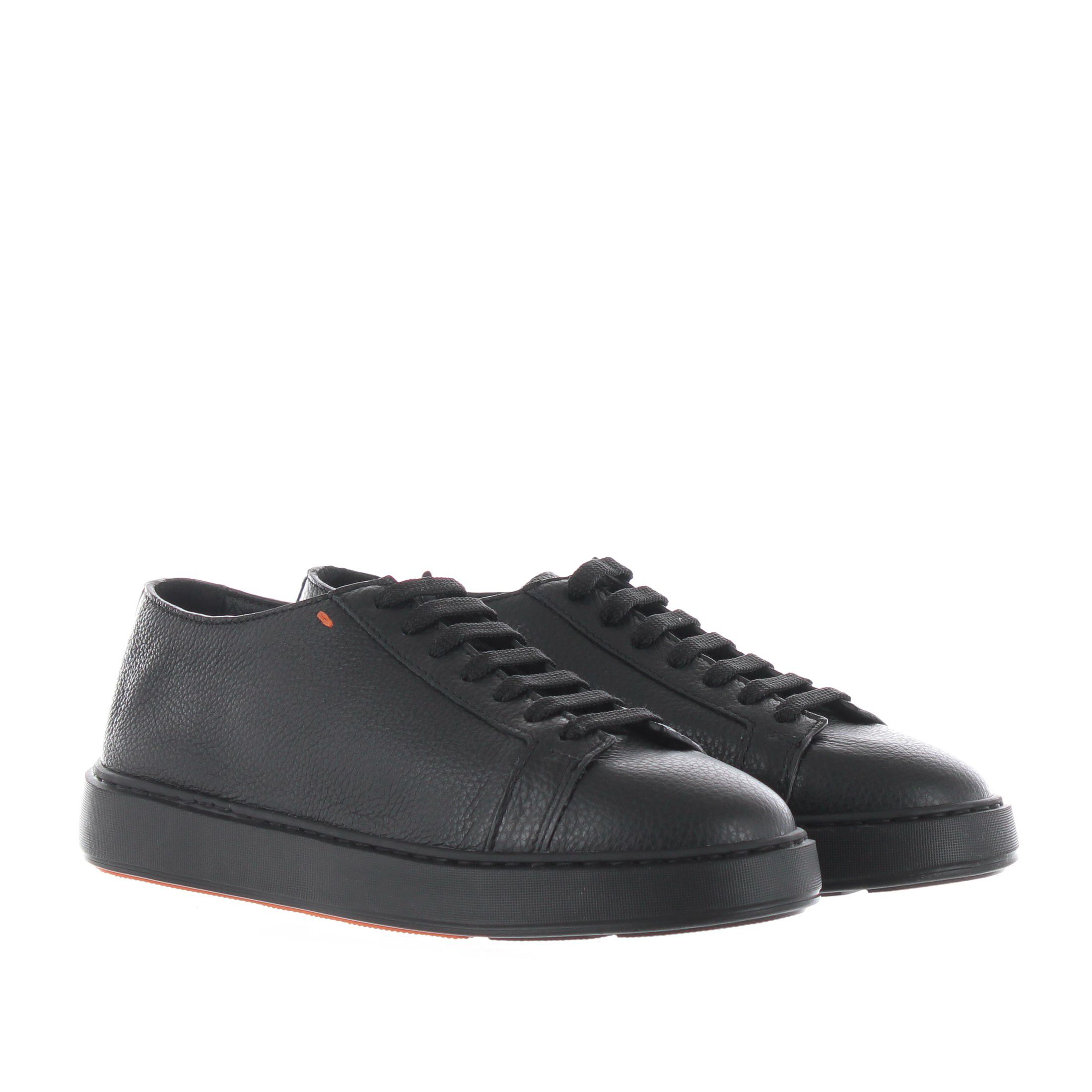 Santoni sneakers in pelle martellata con fondo a cassetta da uomo
