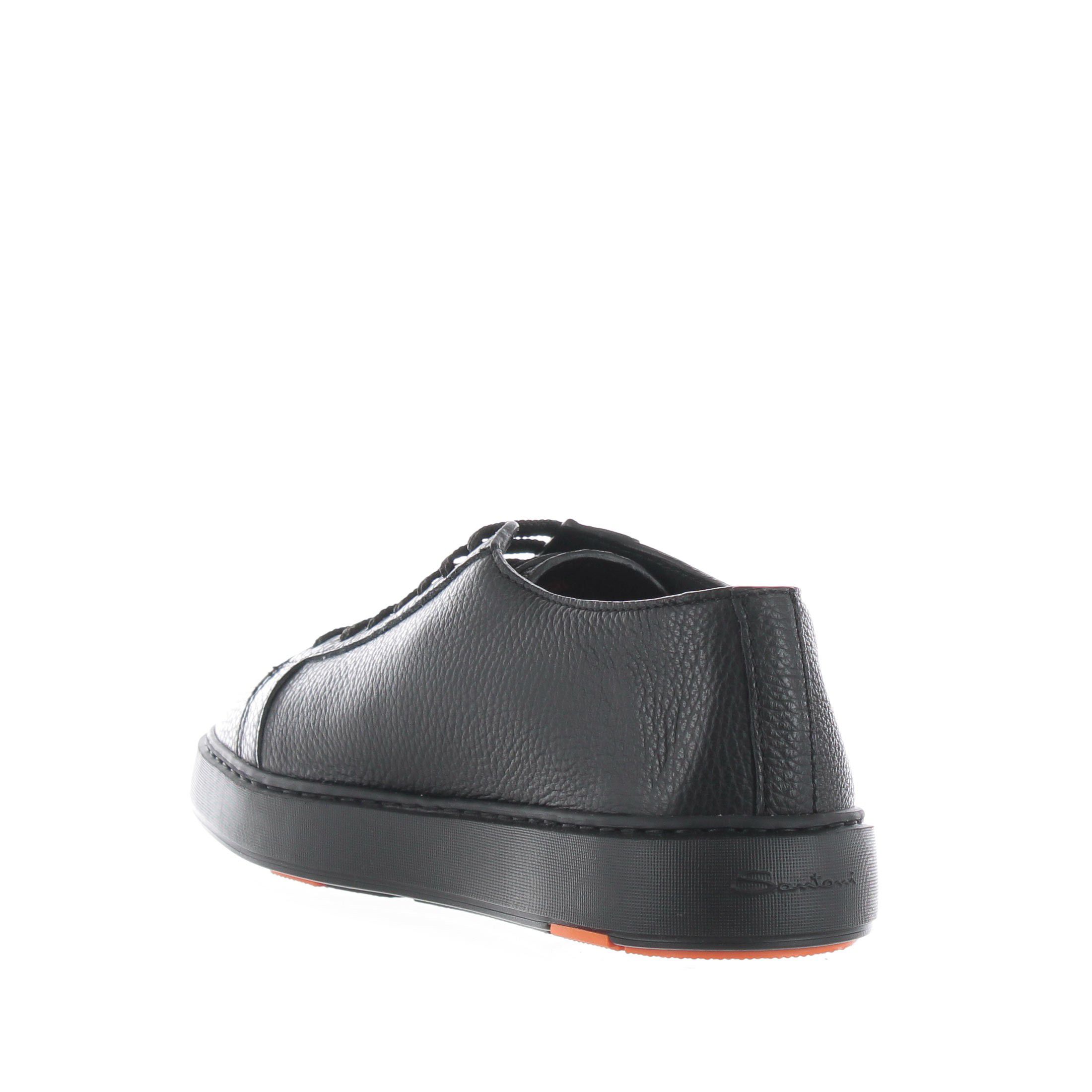 Santoni sneakers in pelle martellata con fondo a cassetta da uomo
