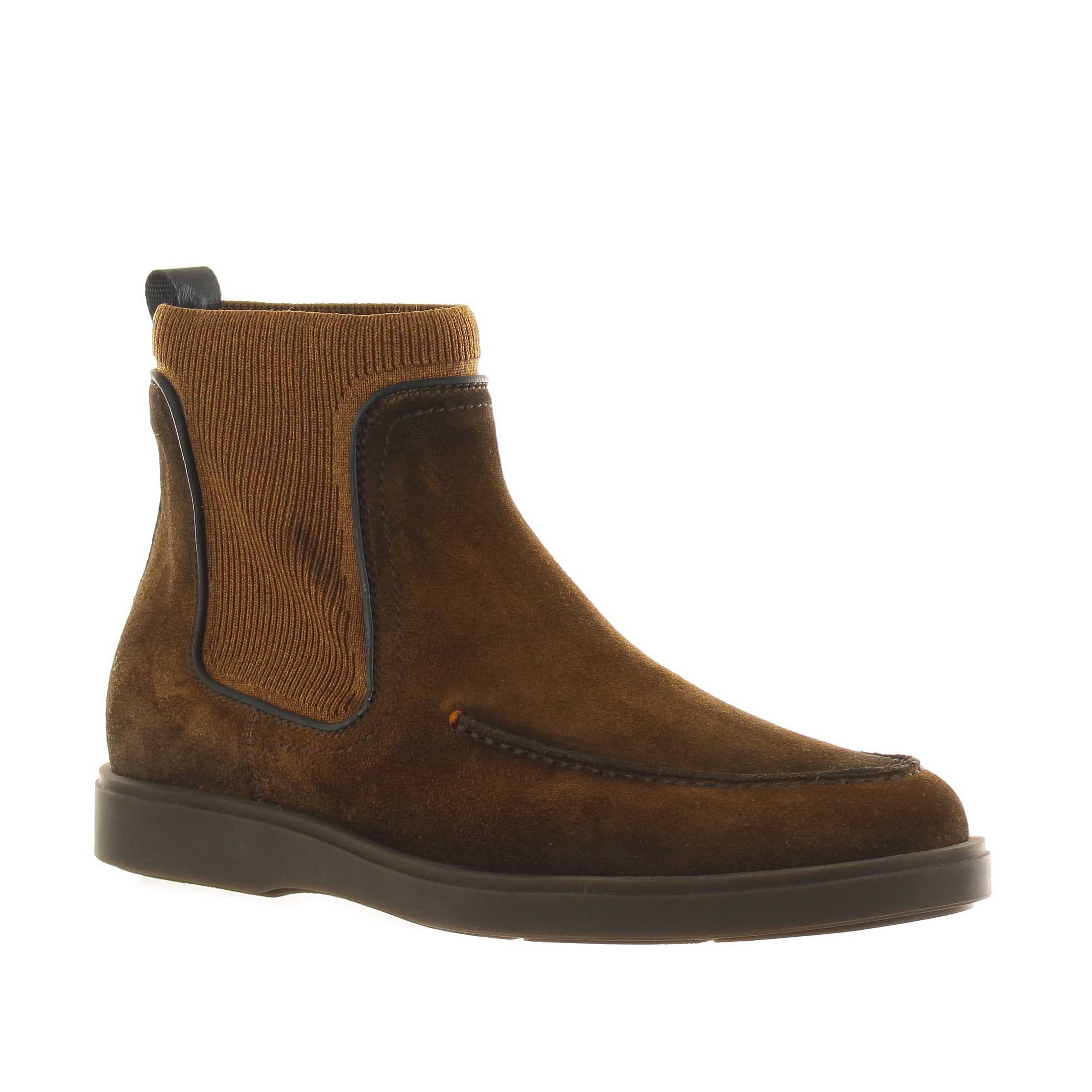 Santoni stivaletto chelsea in camoscio da uomo
