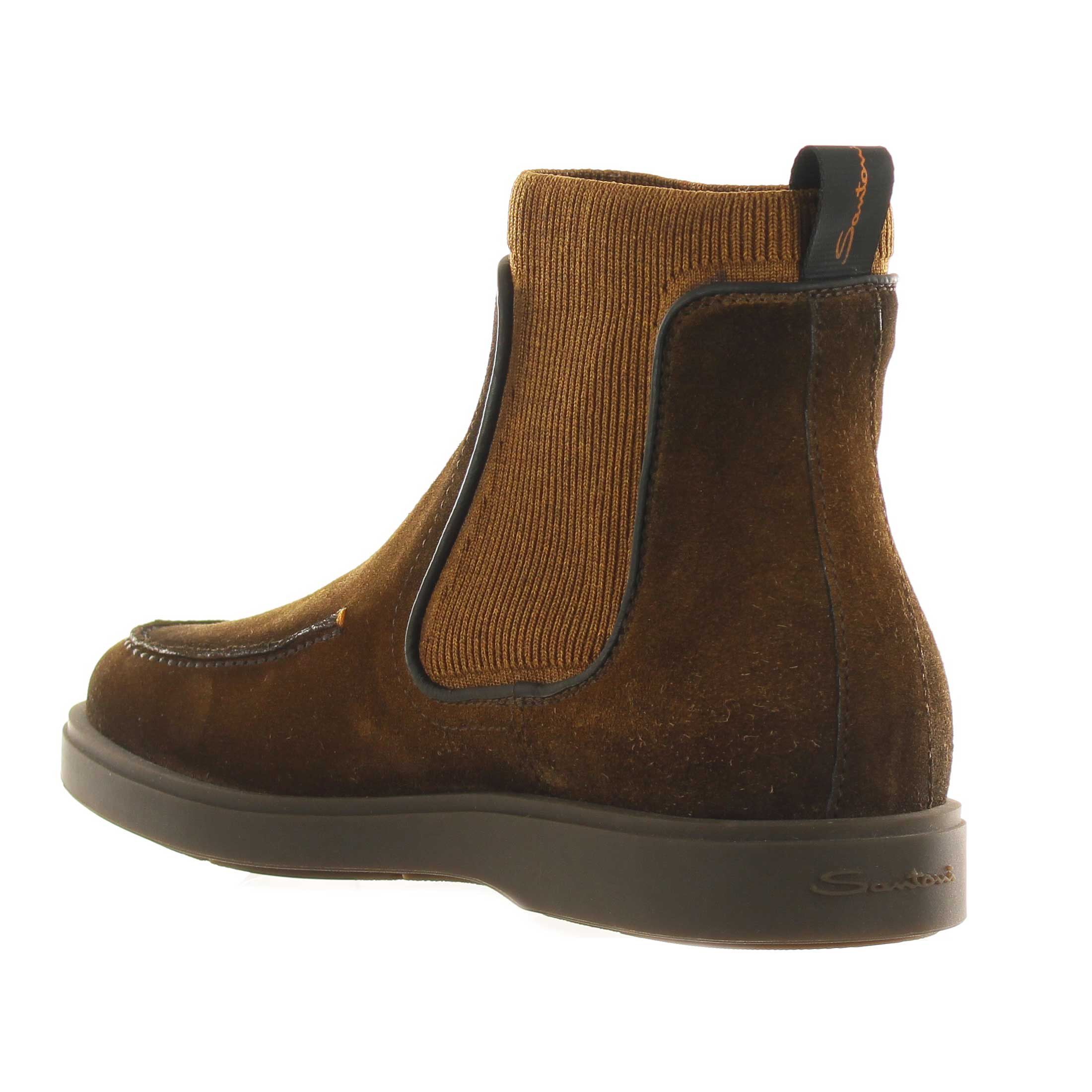 Santoni stivaletto chelsea in camoscio da uomo