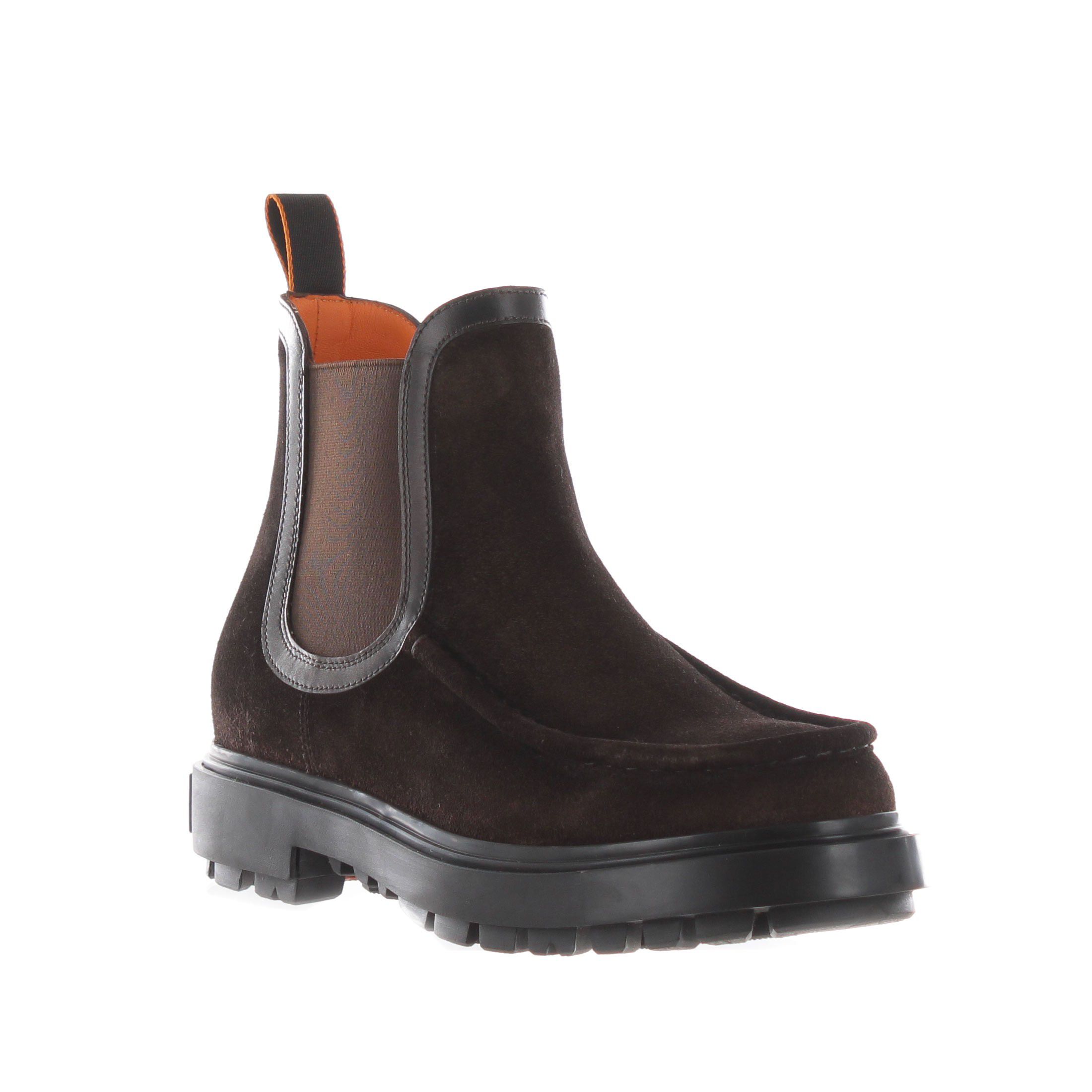 Santoni stivaletto chelsea in camoscio da uomo